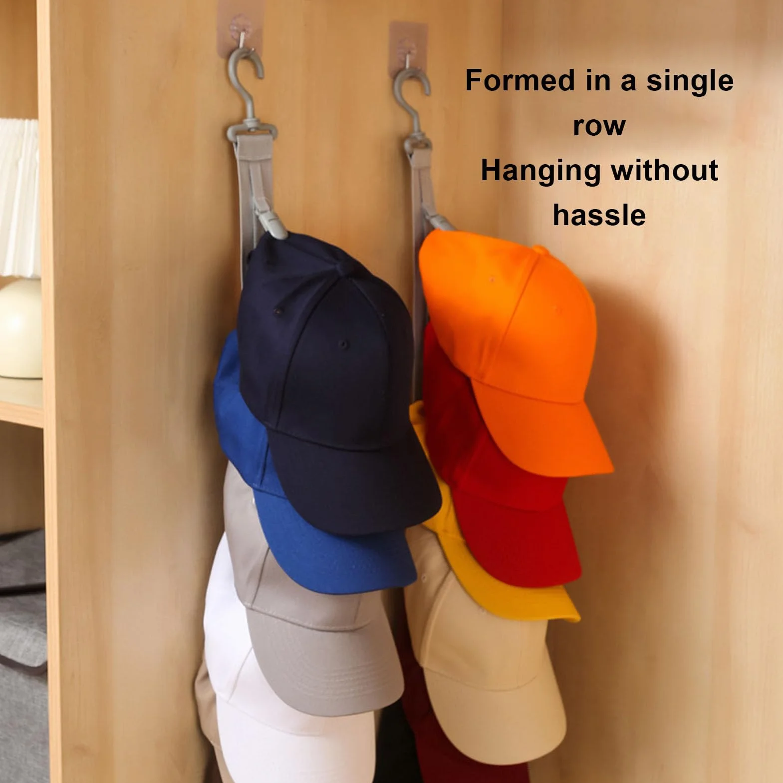 Goshyda Organizzatore per Cappelli Baseball, Appendiabiti per Porta Dell'armadio, può Contenere Fino a 8 Cappelli
