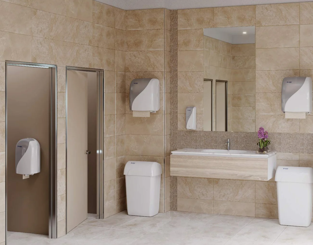 lucart IDENTITY INVISIBIN GETTA CARTA Cestino con nascondi sacco cm.42 x 29 h 61 a terra o da appendere (BIANCO)