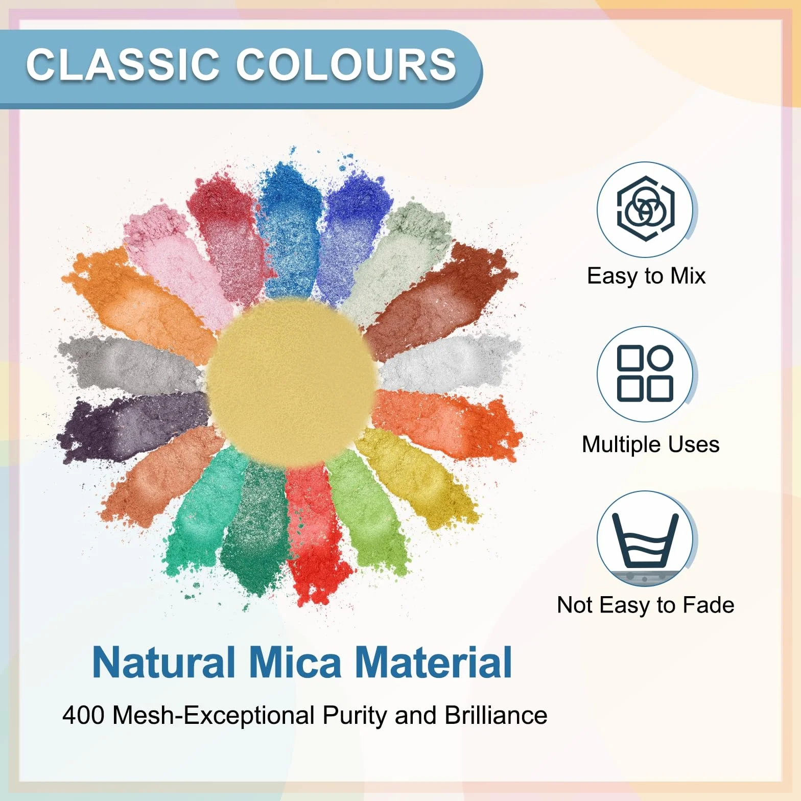 QUARKZMAN 15g/0.53oz Polvere Di Mica, Resina Naturale Epossidica 400 Mesh Pigmenti Perlescenti Per Resina, Vernice Per Auto, Candele, Decorazione Unghie Fai Da Te E Artigianato, Oro Chiaro