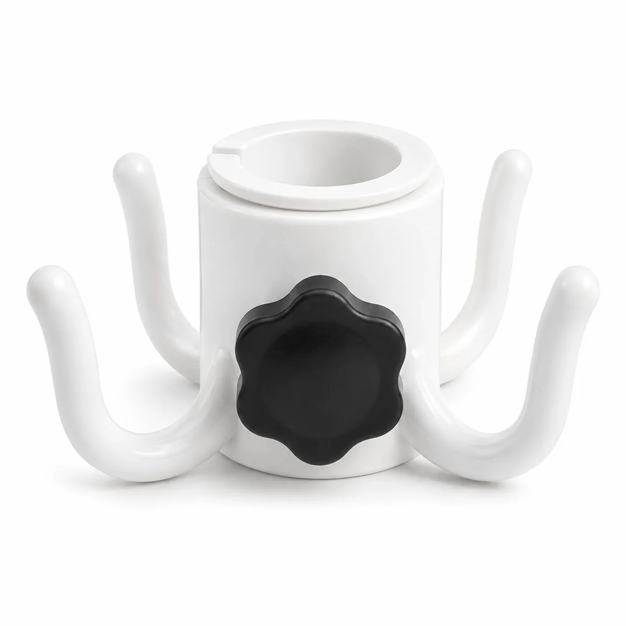 Gancio Appendino per Ombrellone, Diametro 28/38mm - Supporto per Borse e Vestiti da Spiaggia 4 Poli, Disponibile in Giallo, Rosso e Bianco (BIANCO)