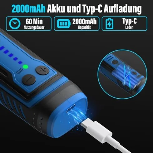Mini Trapano Elettrico 8V 2.0Ah Rotante Multifunzione 30000 giri/min 135 Accessori LED