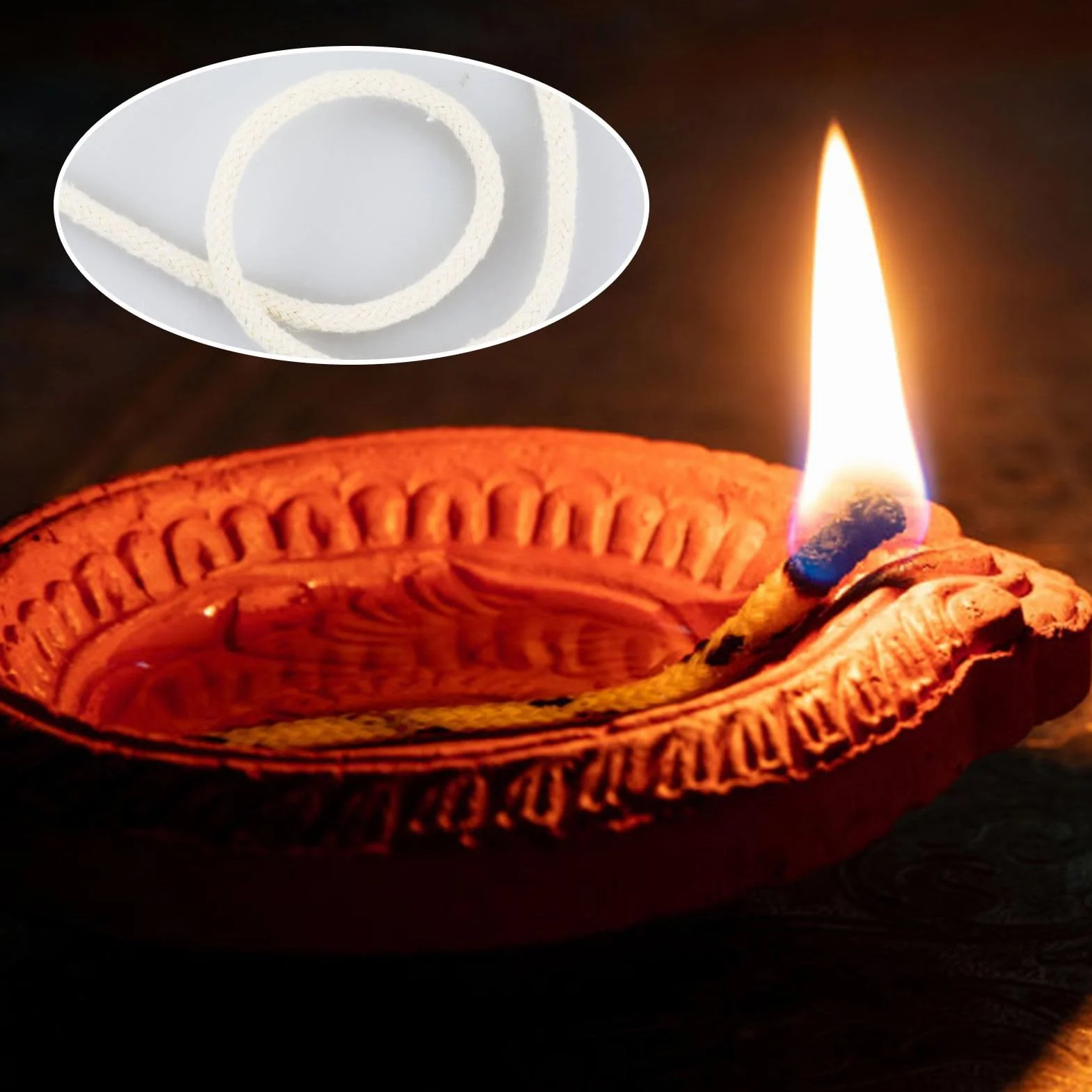 3 metri per lampade ad olio, stoppino da 4 mm, stoppino per candele intrecciato in cotone, stoppino per candele per lampade ad olio e candele, fai da te, produzione artigianale di candele, 100 cm*2