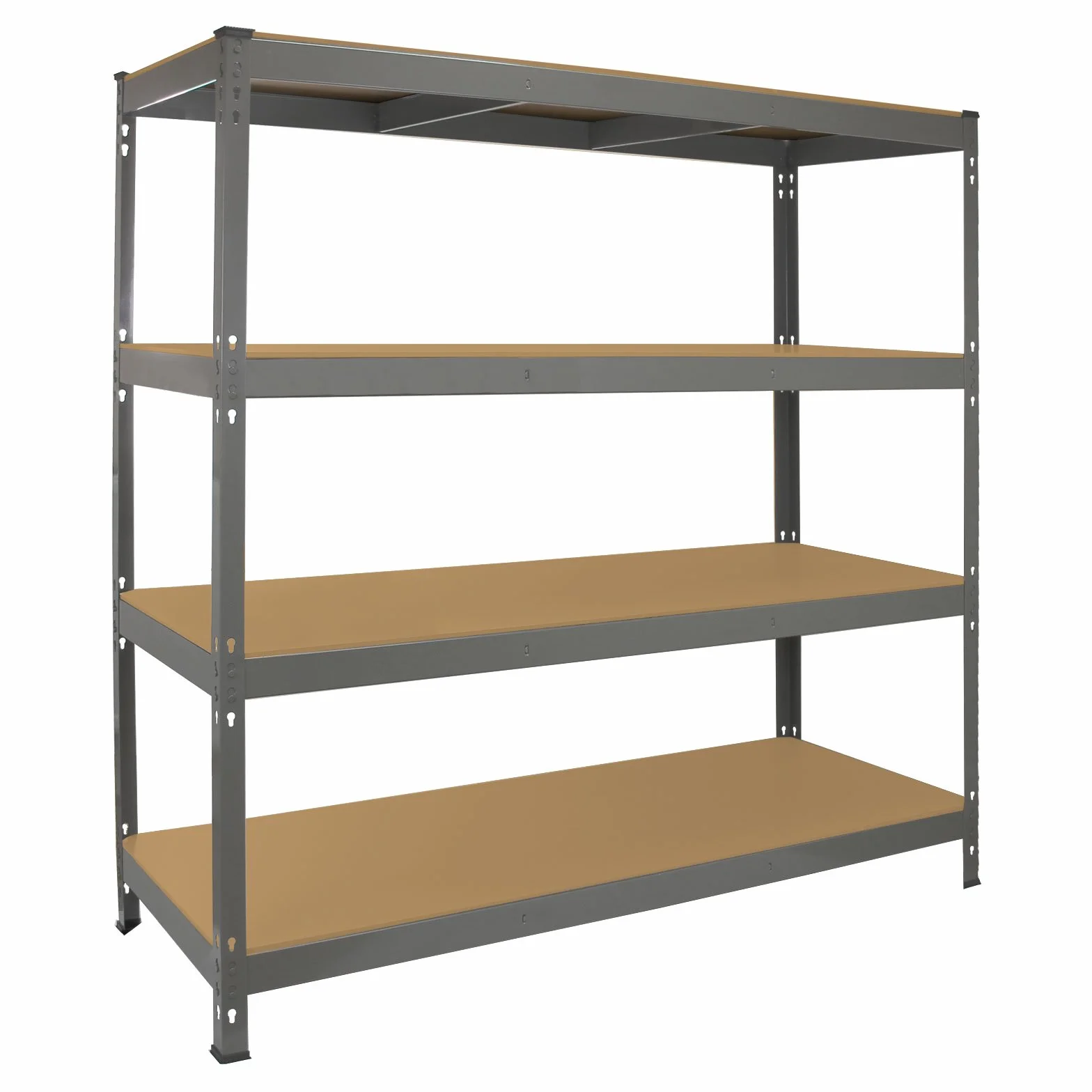 Monster Racking - Scaffale Q-Rax con 4 Ripiani in Acciaio Senza Bulloni Grigio 160cm x 60cm x 160cm