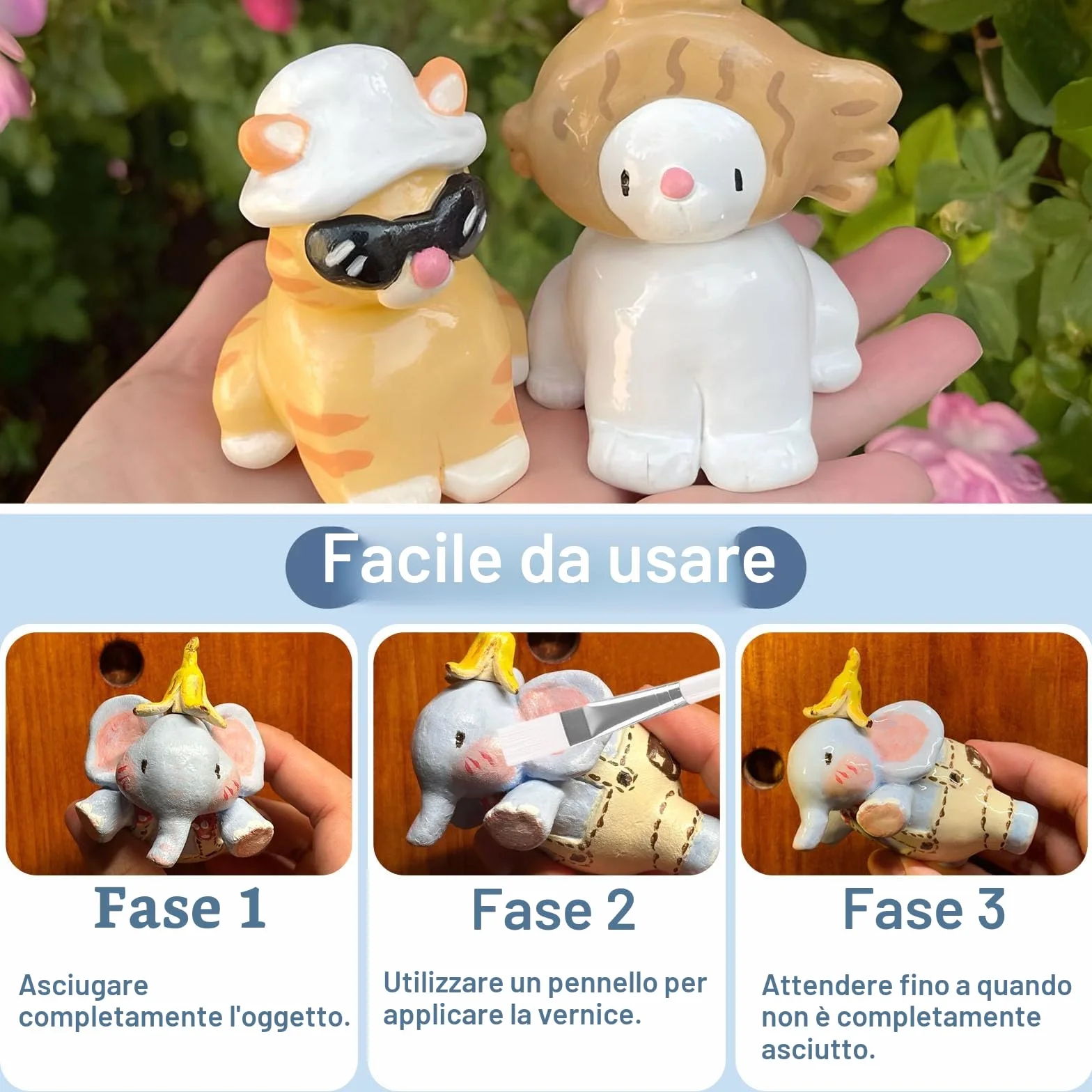 50 ml Vernice per argilla essiccata all'aria, smalto trasparente per ceramica, Finitura ad alta lucentezza, resistente ai graffi, impermeabile, previene le screpolature (Lucido)