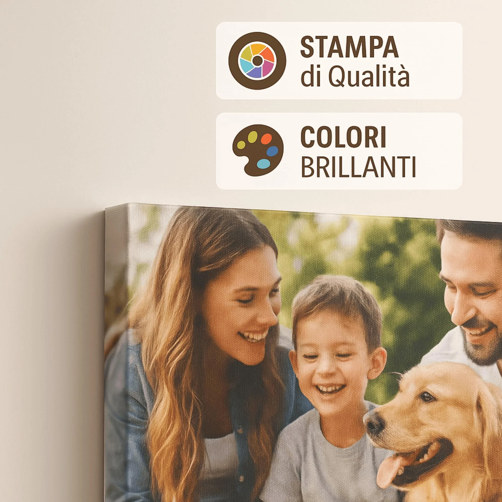 Quadro Personalizzato su Tela 100% Made in Italy con Foto HD - Telaio in Legno Incluso - Stampa Tela Personalizzabile 20x20 cm