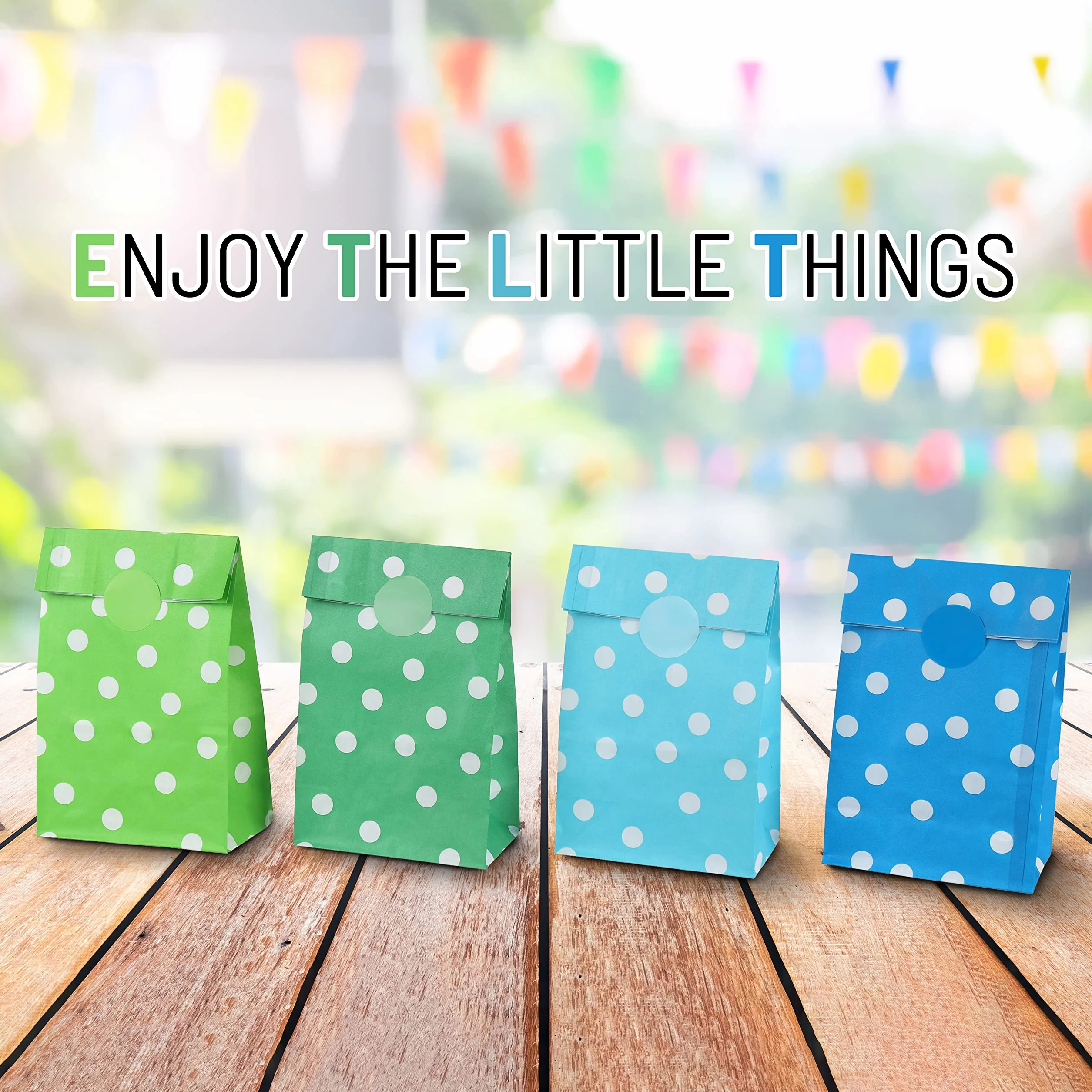 PAKNOR® Sacchetti di carta, 40 sacchetti regalo colorati con 96 adesivi, sacchetti di caramelle per confezionare regali, regali di compleanno per bambini, matrimoni, feste, ecc