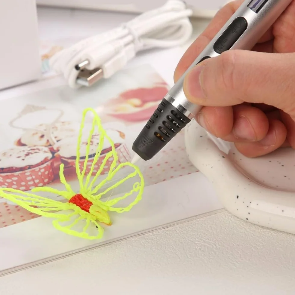 Penna per Stampa 3D, Giocattolo DIY 3D, Graffiti, Penna per Disegno 3D, Penna per Pittura, Penne 3D, Regalo, Giocattolo Scientifico Ed Educativo con PLA