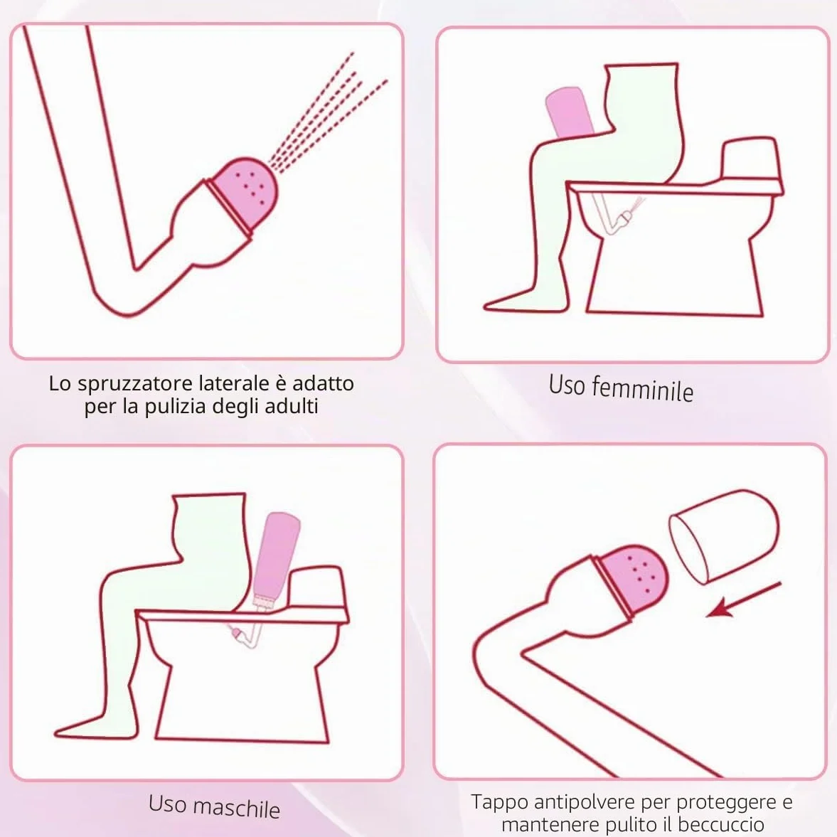Bidet Portatile – 350ml Peri Bottle Post Partum per Letto Settimanale e Ospedale | Bidet Portatile da Viaggio con Tasche Impermeabili