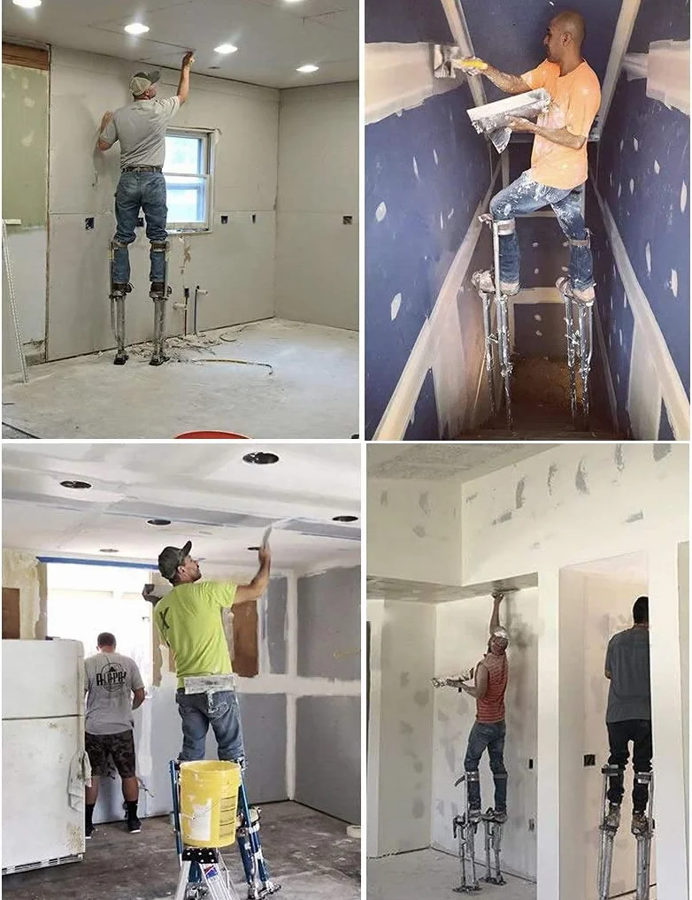 Lavorare trampolini per soffitto dei pittori, trampoli di Alluminio Regolabili 46-102 cm, palafitte per Artigiani a Secco con Cinghie con Cinturini di Sicurezza