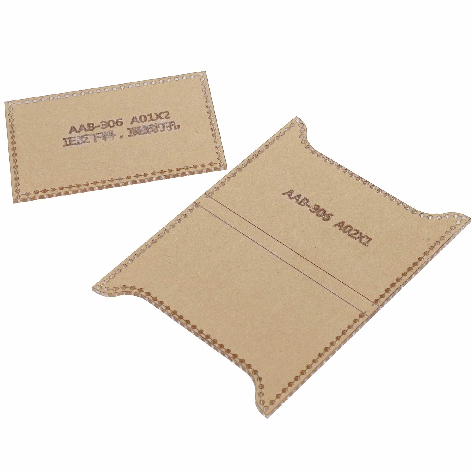 modello di sacchetto di carta stampo portafogli in acrilico trasparente per strumenti di fabbricazione artigianale in pelle fai da te2 pezzi modello trasparente Handcraft Tools