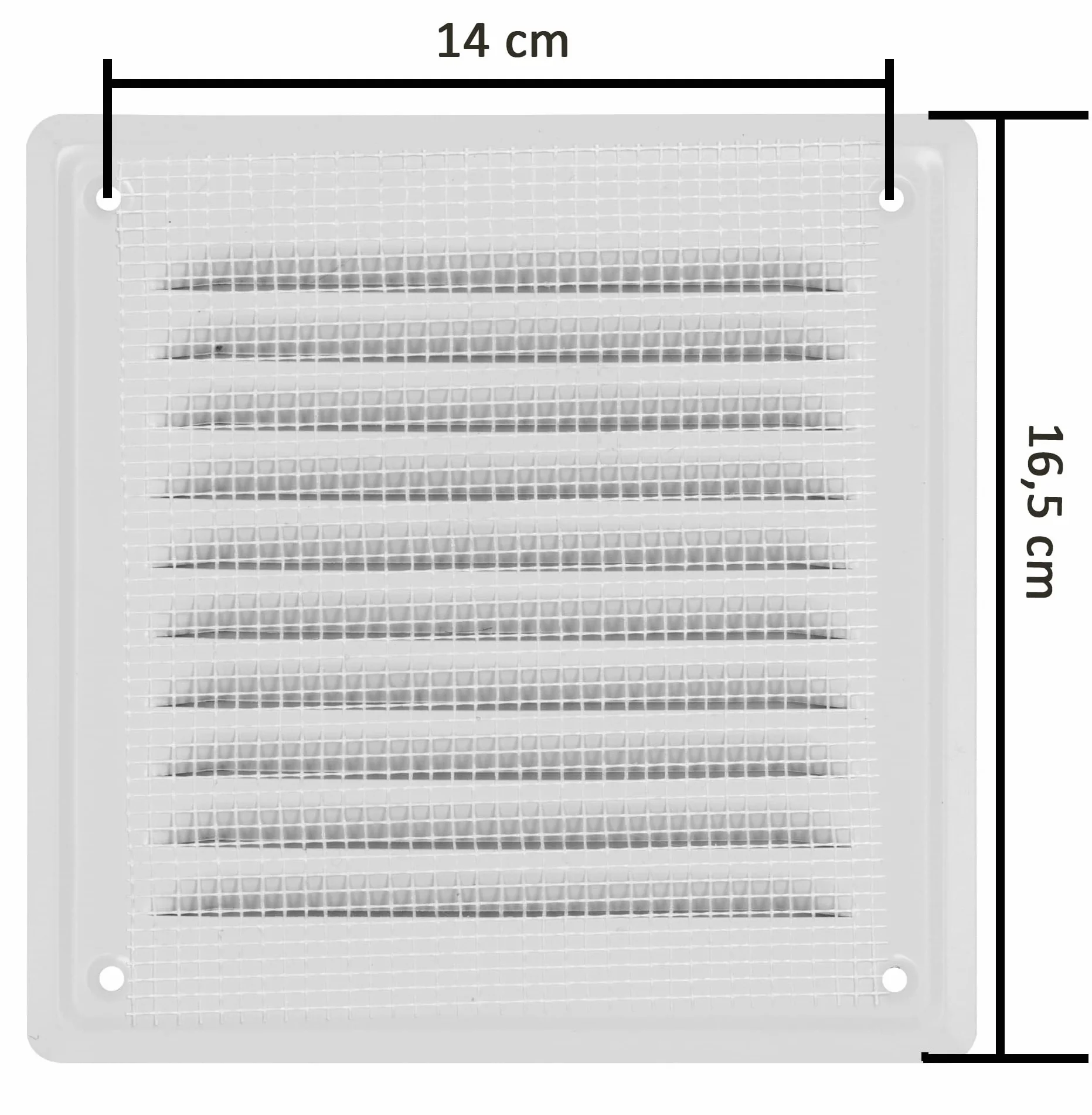 Adgo - Griglia aerazione rettangolare - Griglia ventilazione in acciaio zincato - 16,5x16,5 cm - Griglia di ventilazione con zanzariera - Griglie aerazione - la ventilazione - ripresa aria