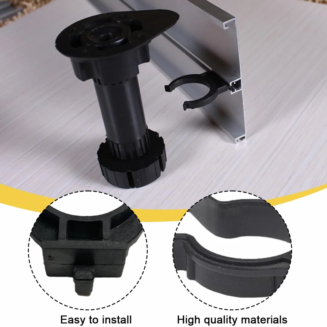 40 Pezzi Gancio per Zoccolo da Cucina Universale in ABS e Alluminio, Clip, Battiscopa, Ganci, Montaggio a Parete, Design Antiscivolo, Multiuso