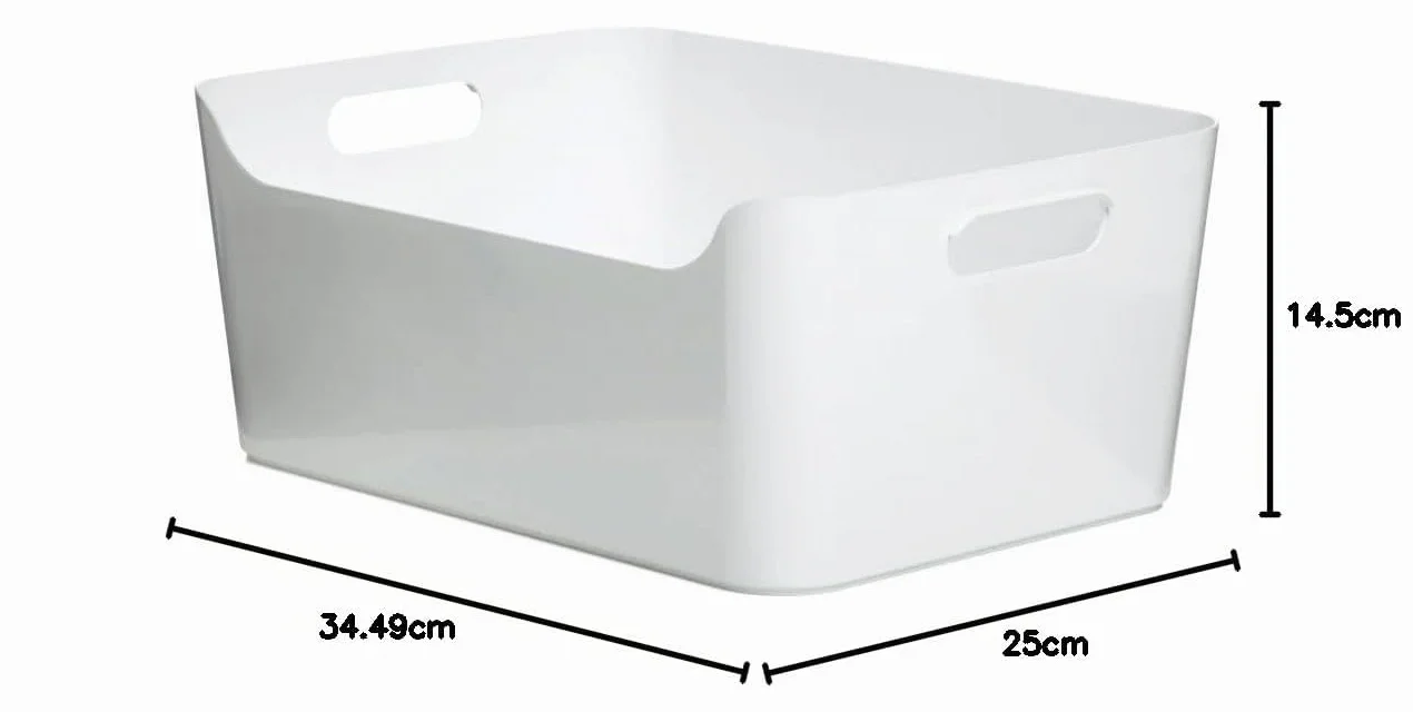 TATAY Cestino Portaoggetti 10 L Basic Plastica Resistente Senza BPA 34,5x25x14,5 cm Bianco