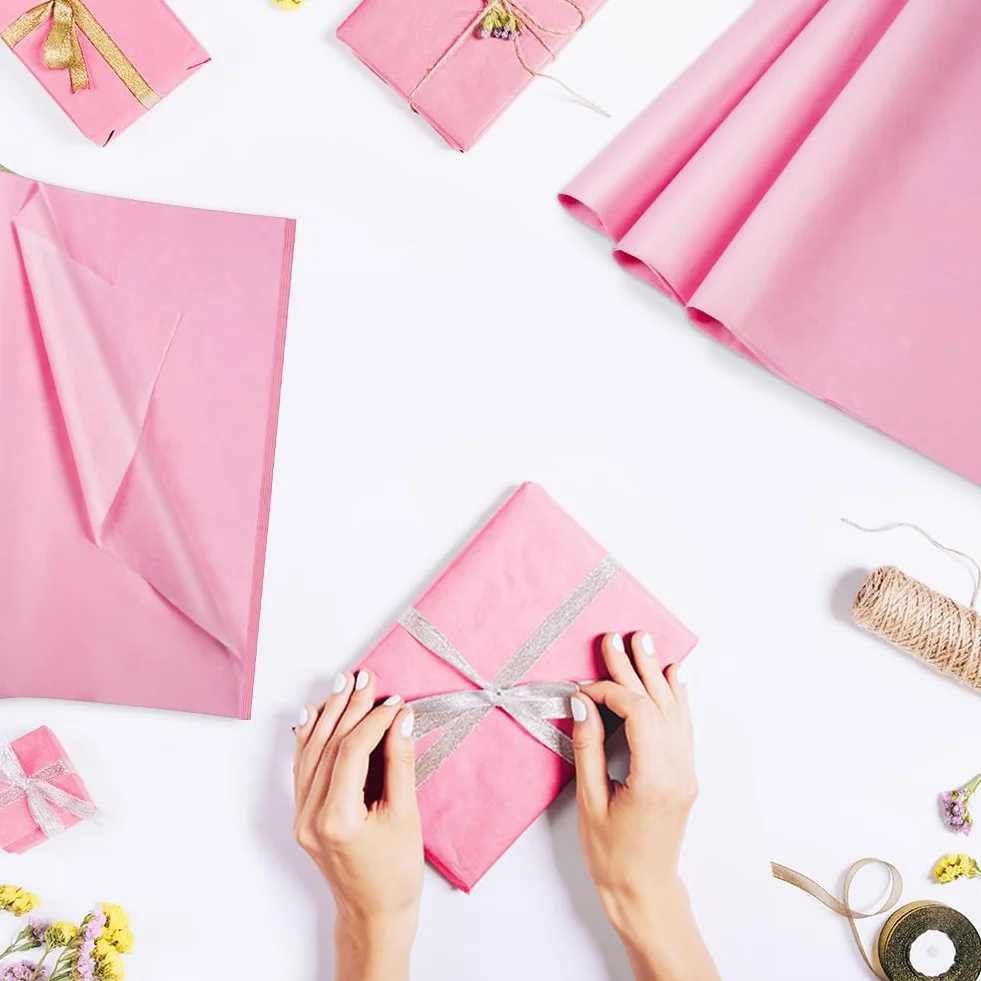 OFFCUP Carta Velina Rosa 70x50cm 35 Fogli Fai da Te Decorazioni Feste
