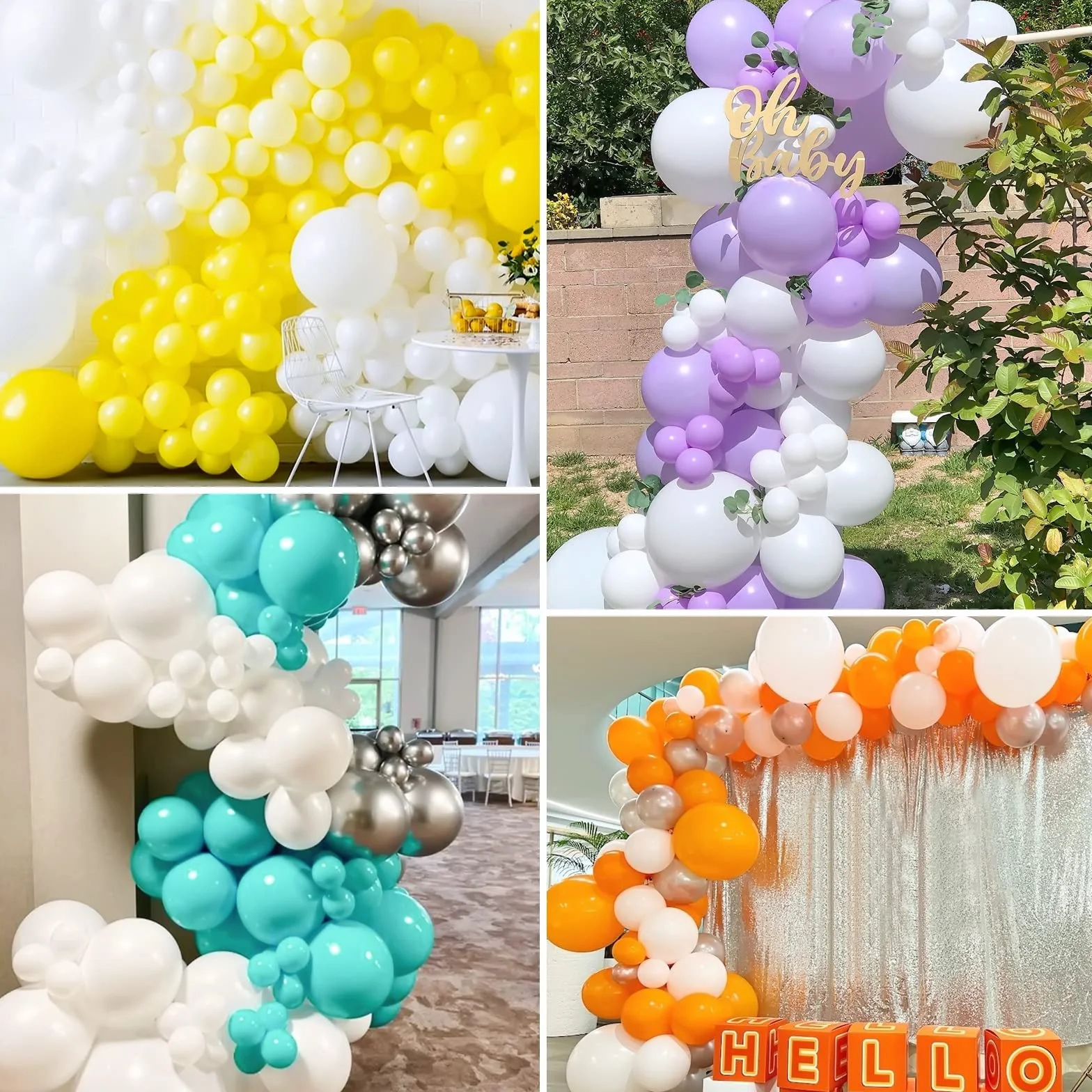 Palloncini Bianchi, 106 pezzi Kit Ghirlanda Arco di Palloncini Bianchi 5 10 12 18 pollici con Elio e Nastro per Ragazze Donne Deco Festa di Compleanno Baby Shower Decorazioni Doccia Nuziale