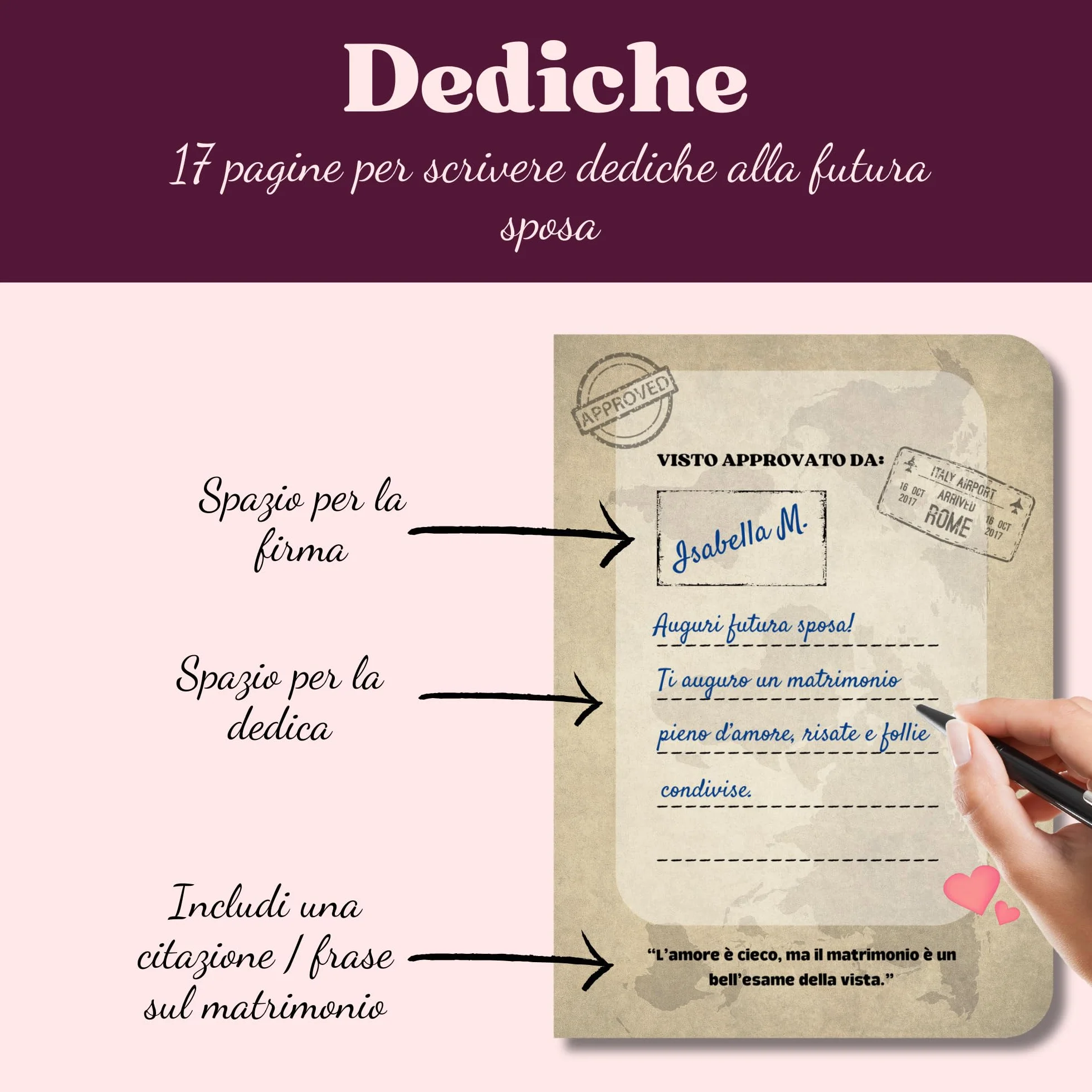 Giochi Sposa con Sfide Divertenti | Kit e Gadget Team Bride | Accessori Sposa e Amiche - PASSAPORTO PER IL MATRIMONIO