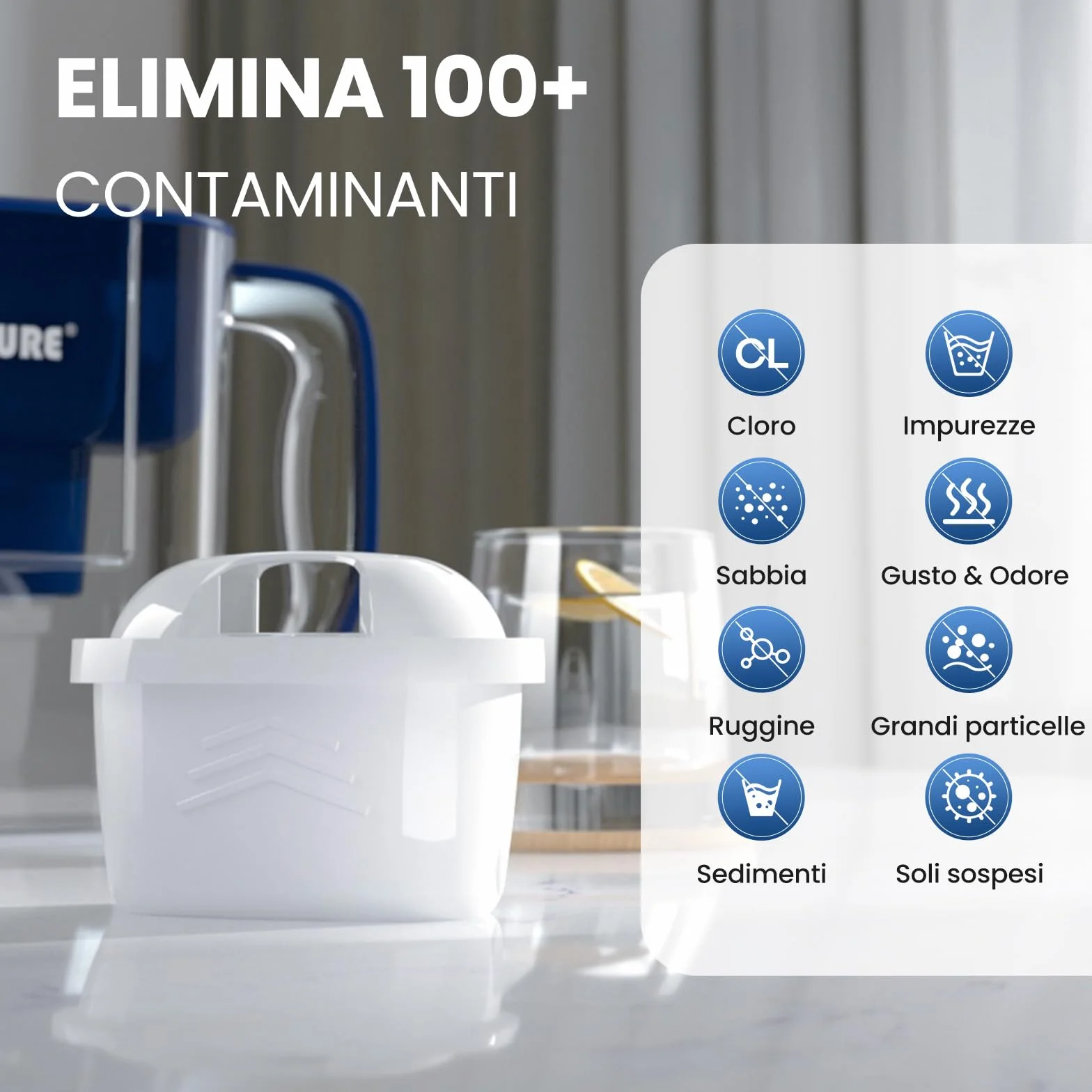 GOLDEN ICEPURE Filtro per bollitore Compatibile Brita Maxtra+ Maxtra Plus Mavea Anna Duomax 6 pezzi