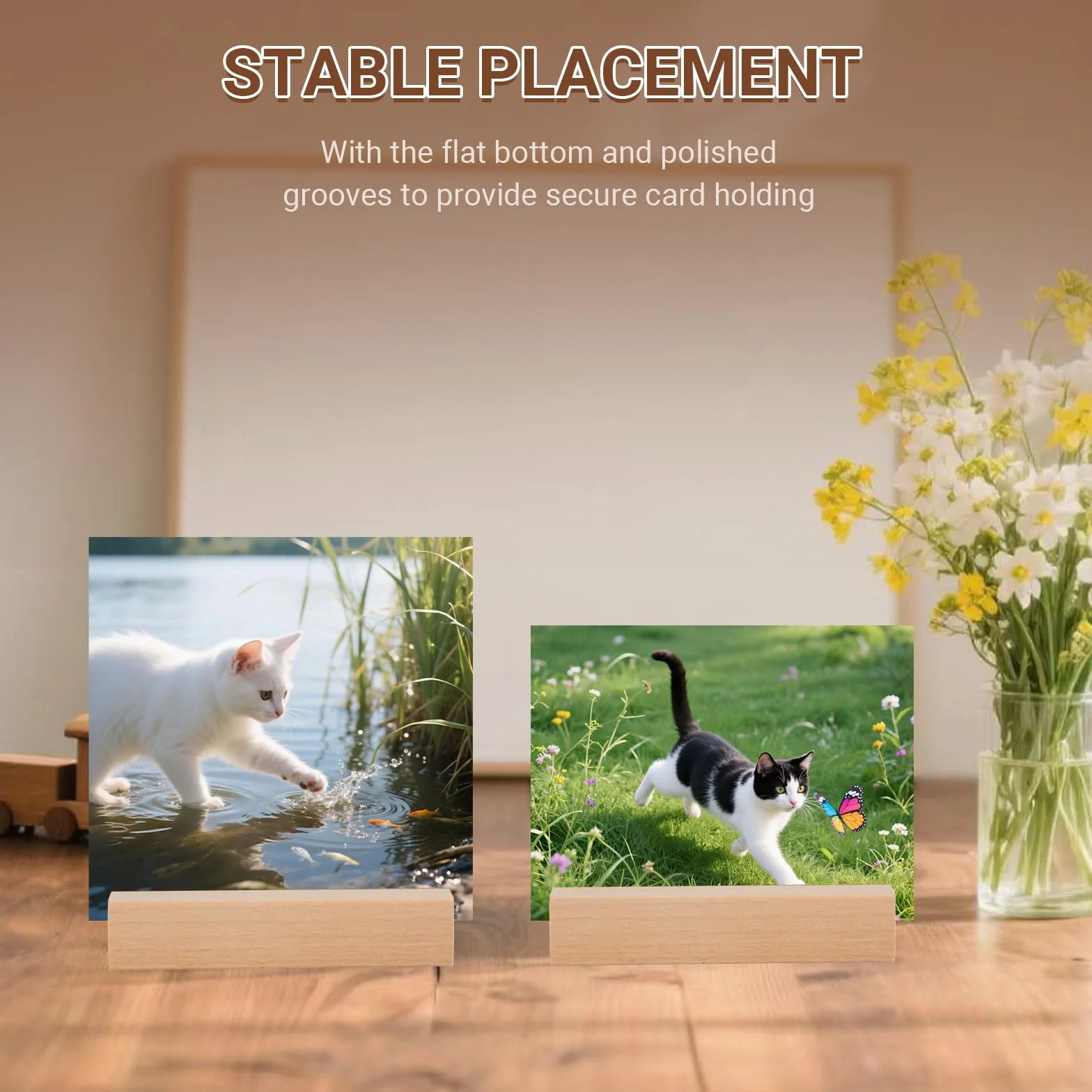RMIVEGLIA 10 Pezzi Porta Menu da Tavolo, Porta Foto in Legno Naturale, Ideali per Menu, Cartoline e Foto durante Matrimoni, Feste ed Eventi – Supporto Elegante e Robusto.