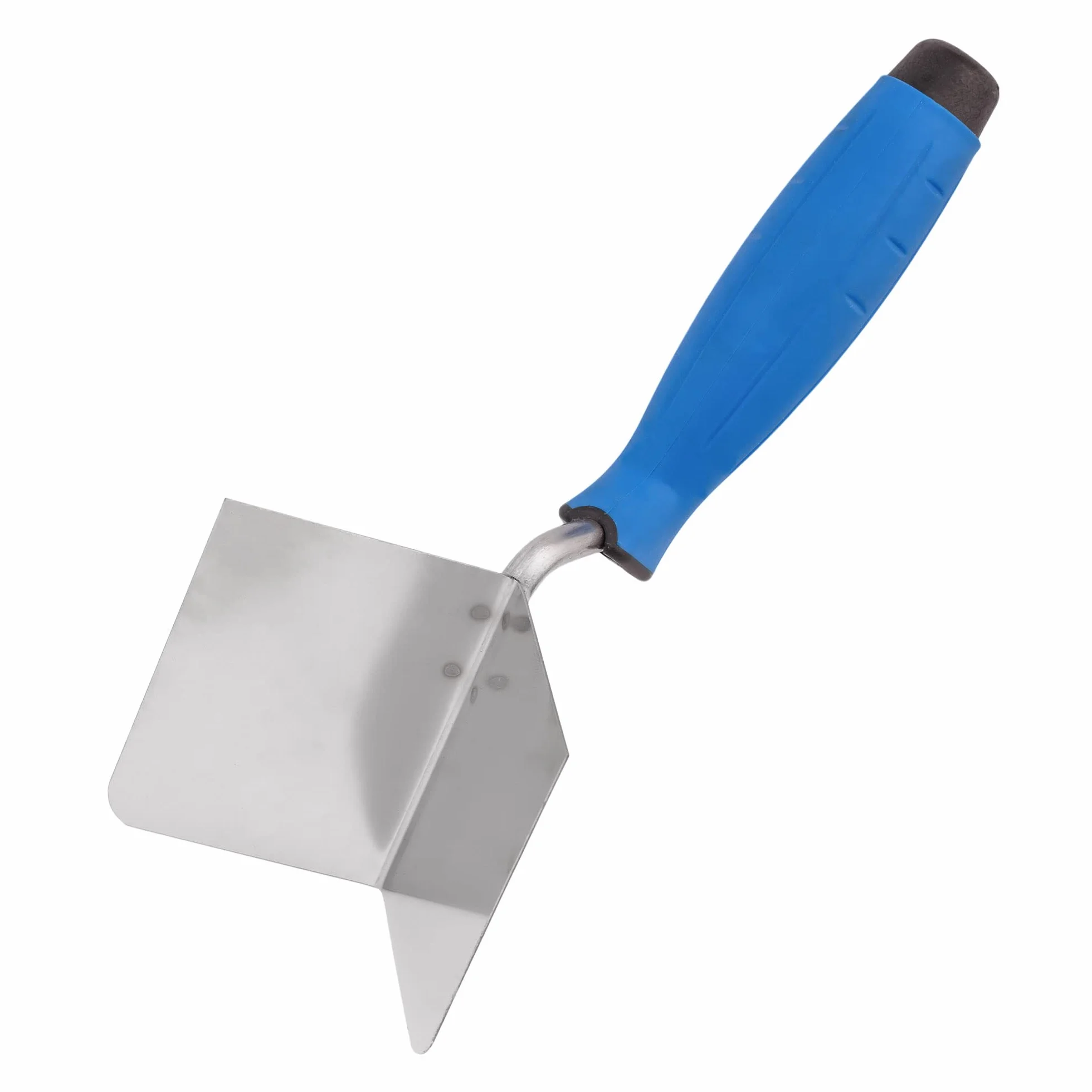 Mivos 2x Cazzuola Angolare Antiruggine 80 x 60 mm - Cazzuola Angolare Interna ed Esterna in Acciaio Inox - Spatole Angolari per Bordi Interni ed Esterni con Impugnatura Morbida - Spatola Angolare