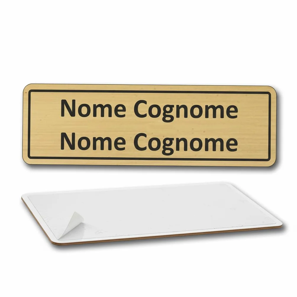 Targhetta Ottone Posta Personalizzata | Targa Cassette Postali Adesiva – Targa per Posta Casa/Ufficio – Montaggio Facile, Alta Durabilità Esterno Interno (Ottone Satinato 1mm, Misura 70x20mm)