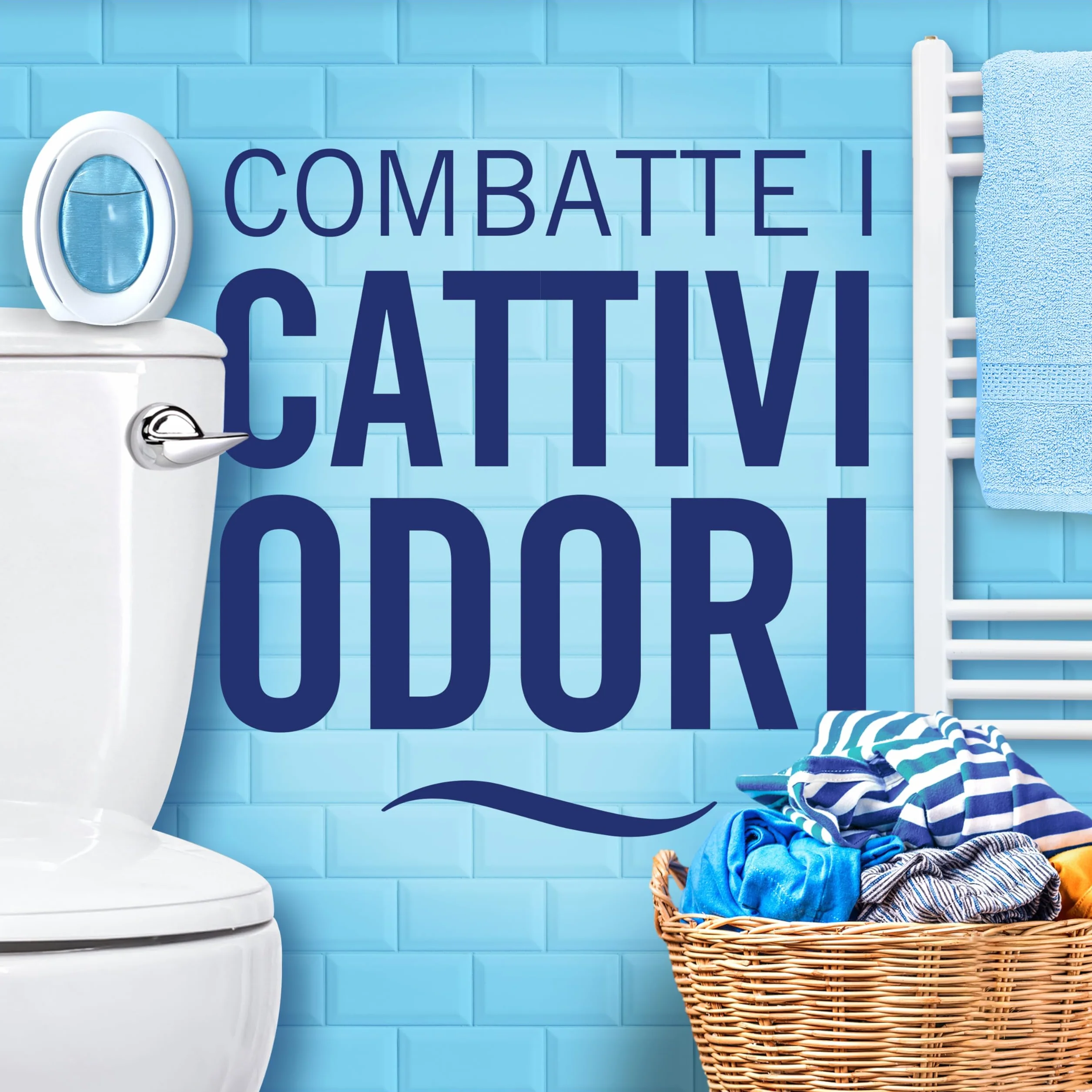 Ambi Pur Bagno Profumatore Per Ambienti, 8 Profumatori Bagno, Fragranza Brezza di Capri, Diffusore Ambiente Con Tecnologia Elimina Odori, Durata Fino a 50 Giorni Per Profumatore