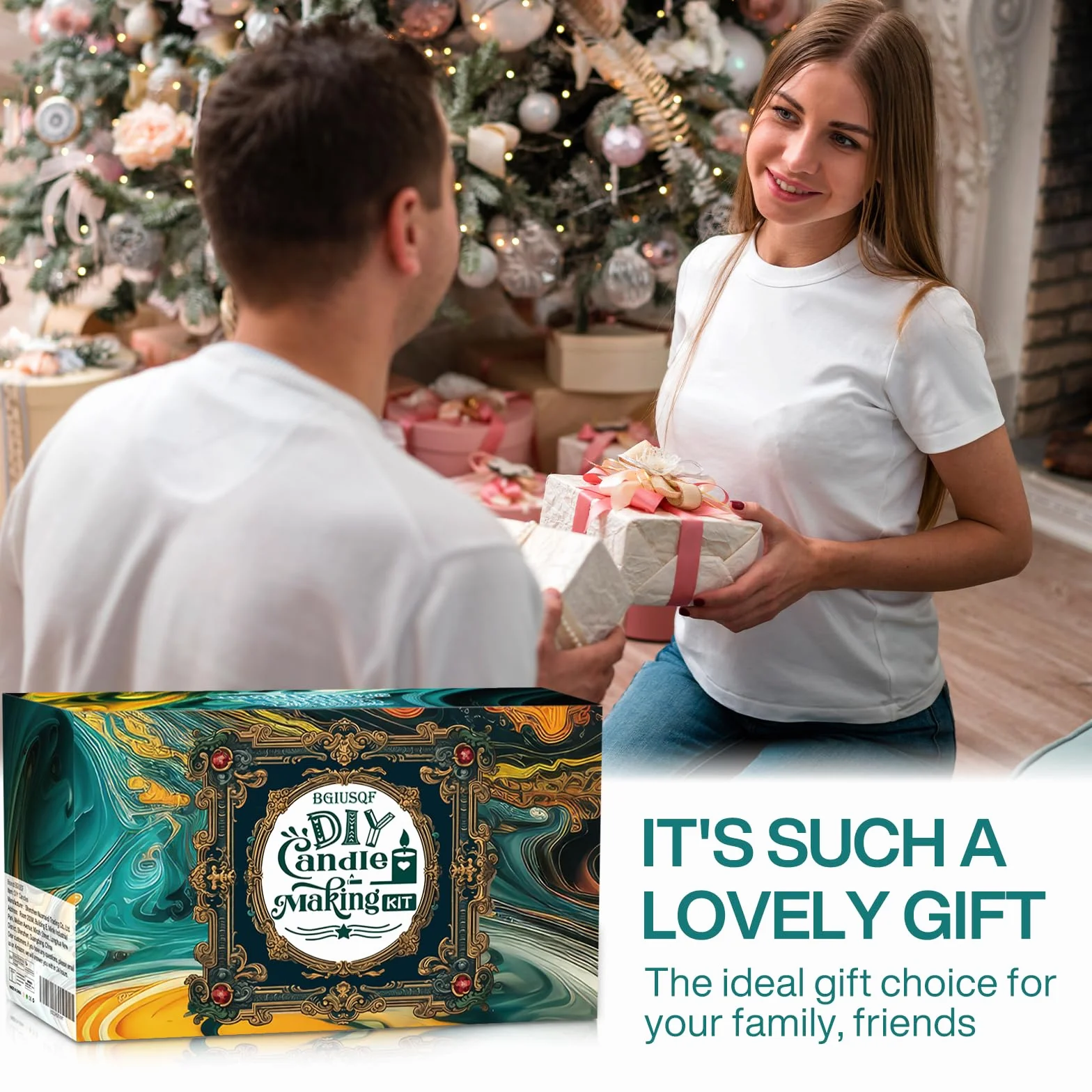 BGIUSQF Kit Candele Fai Da Te, Set per Realizzare Candele Include 8 Barattoli, 4 Confezioni di Cera D'api, Crogiolo, 30 Stoppini