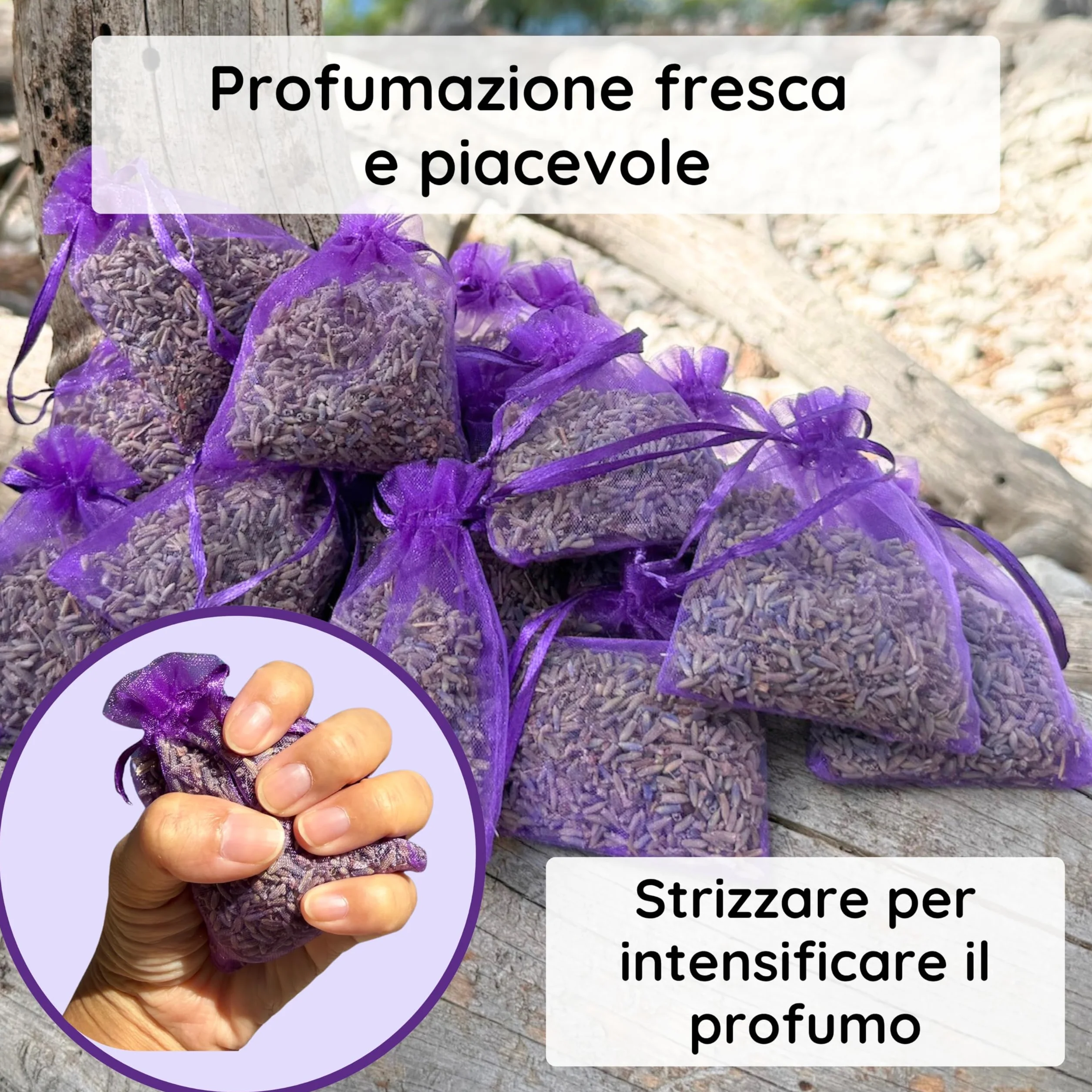 Sacchetti profumati alla lavanda Provenza Francia - Bustina per guardaroba biancheria ripostiglio