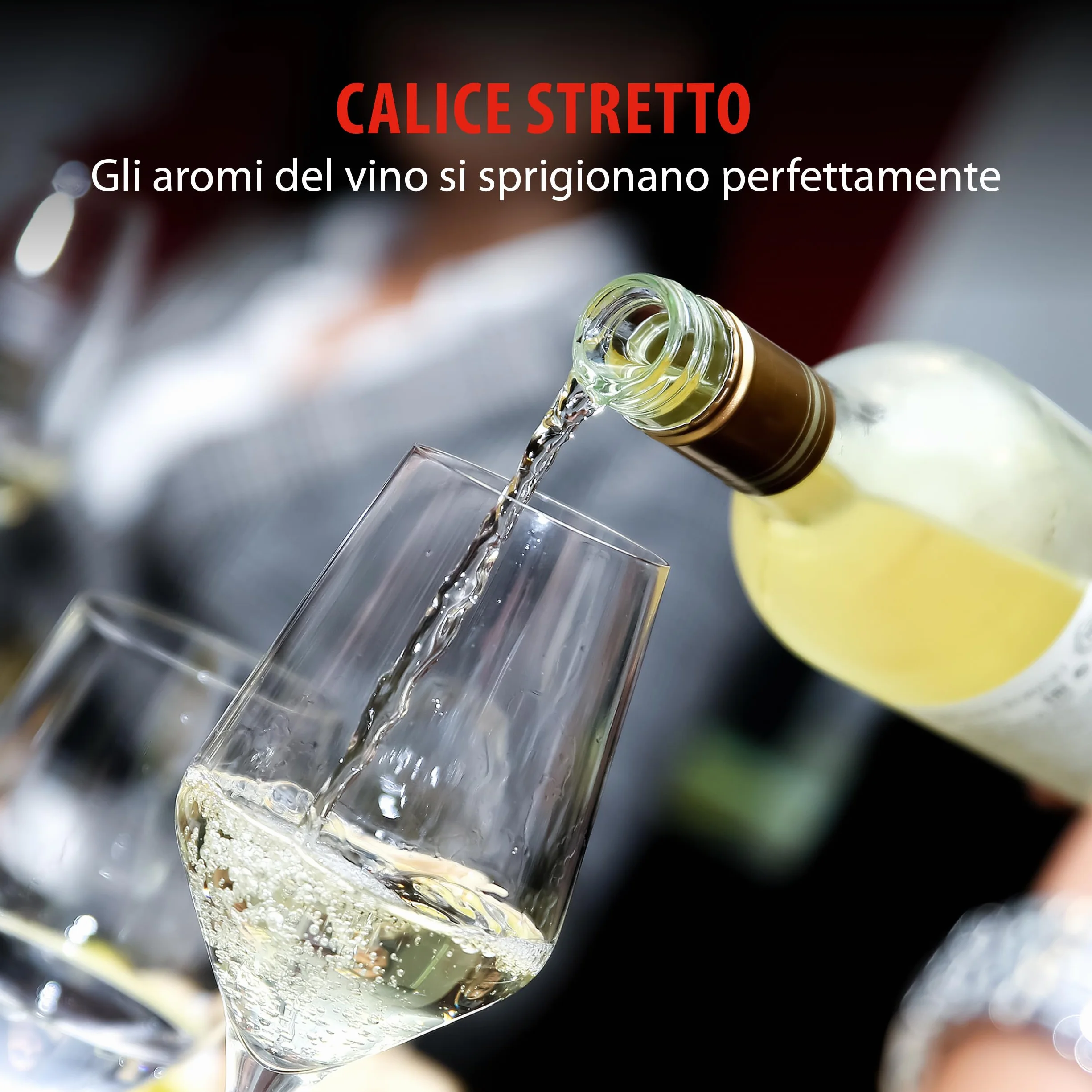 Alpina Bicchieri da vino bianco 37cl set di 6 lavabili in lavastoviglie trasparente