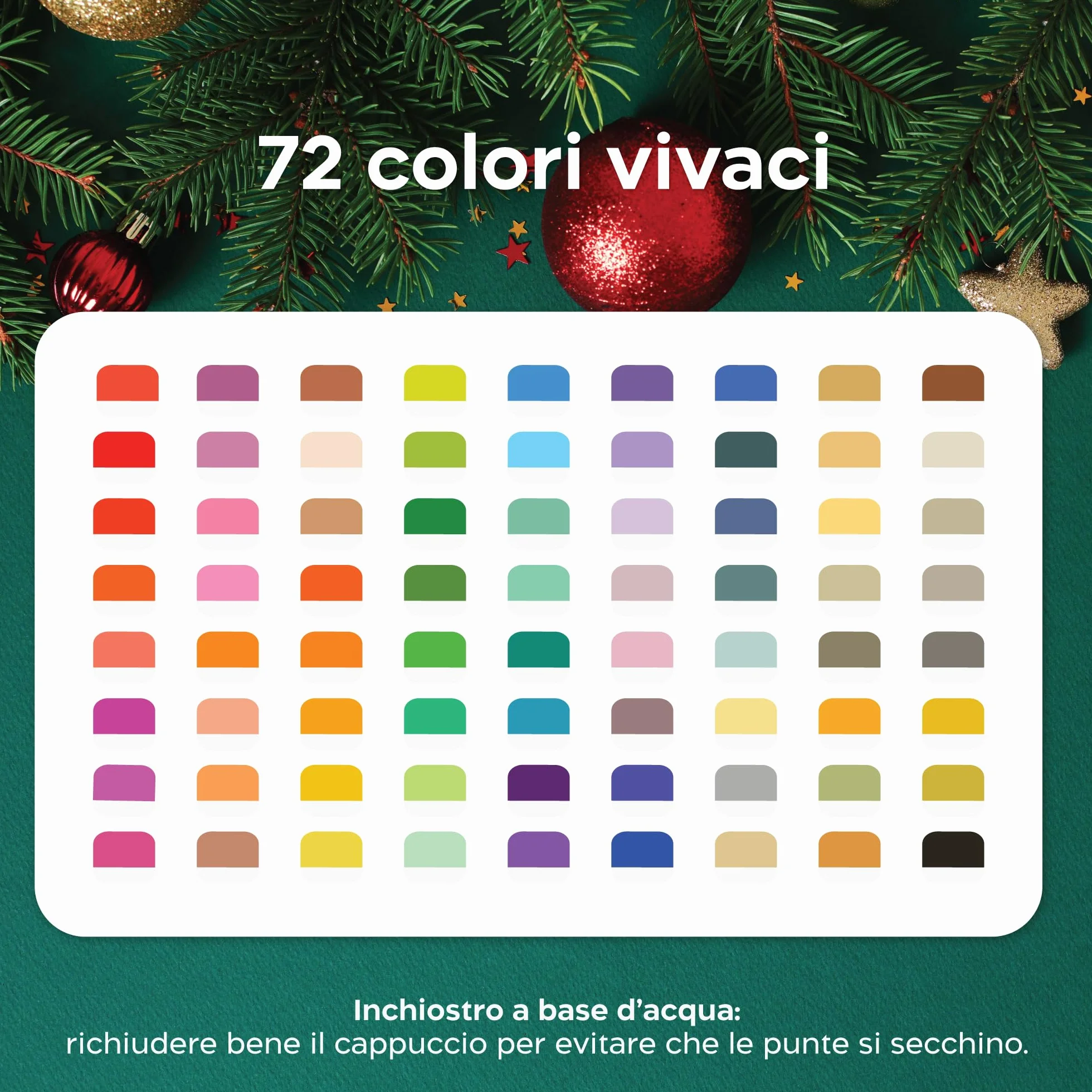 Zenacolor Pennarelli Acrilici Doppia Punta (con Punta a Pennello e Fine) - 72 Colori Indelebili per Diverse Superfici - Acrylic Marker per Vetro et per Dipingere Sassi - Astuccio Incluso