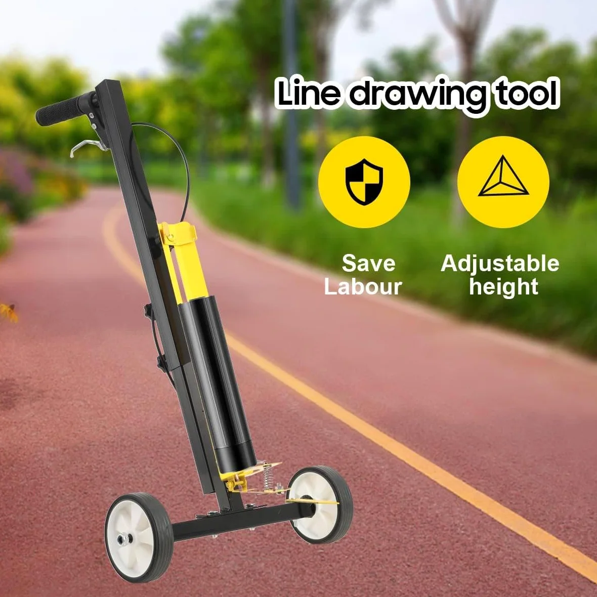 Line Marker - Applicatore di vernice spray per linee rette, curve, cerchi su erba, cemento, vialetti