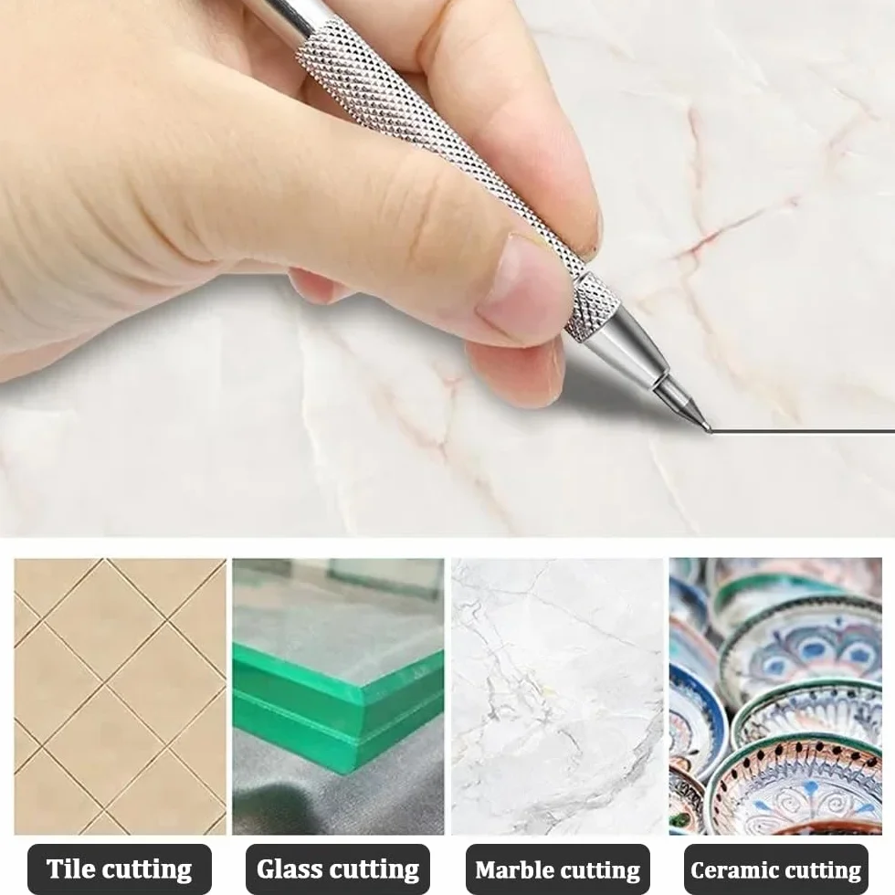 2 Pezzi Penna Carburo di Tungsteno con 12 Punte di Ricambio Strumento Penna Scriba in Metallo Penne con Punta in Tungsteno per Ceramica, Lamiera e Vetro