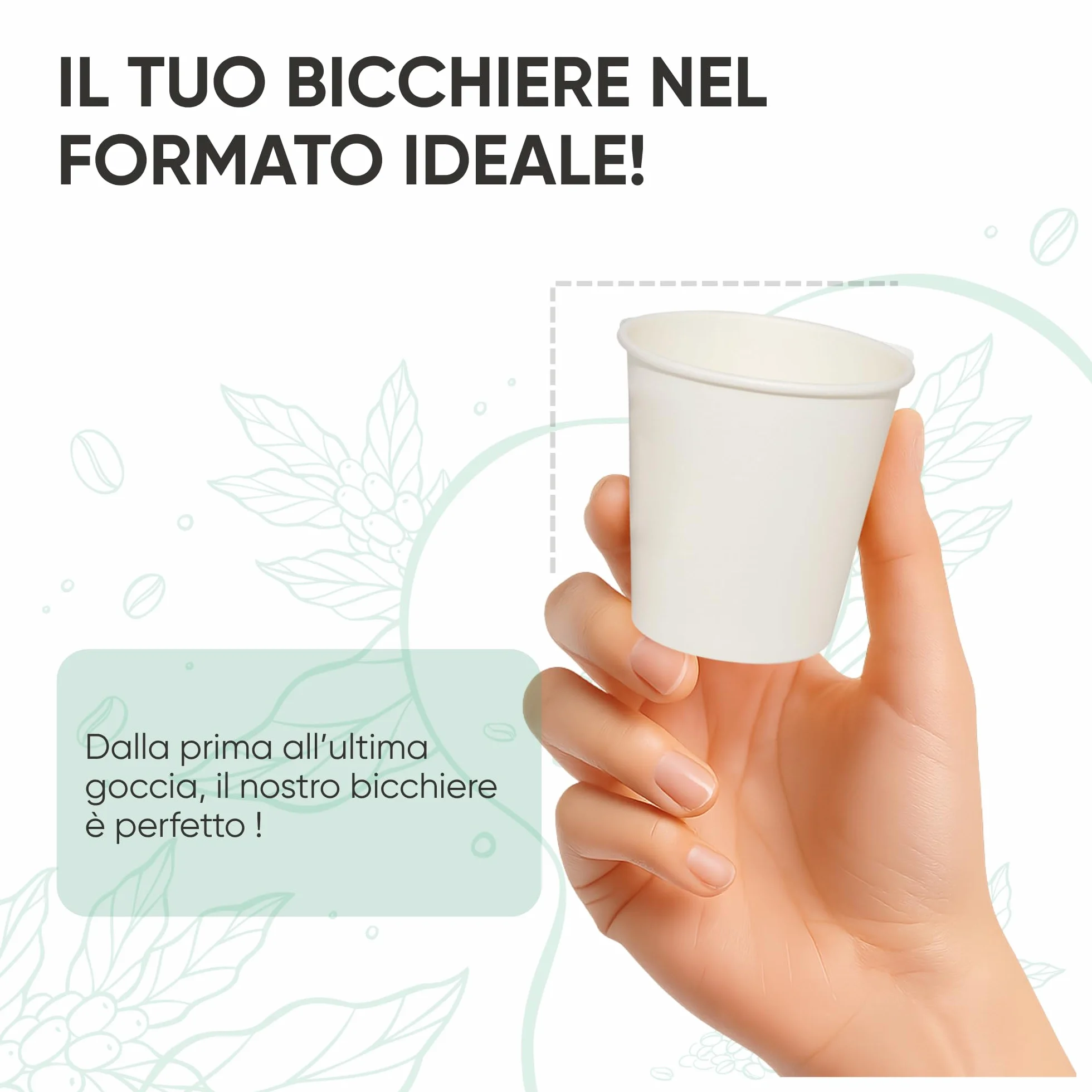 Bicchieri Carta Bianco 240ml 1000 pezzi Biodegradabili Eco-friendly Made in Italy
