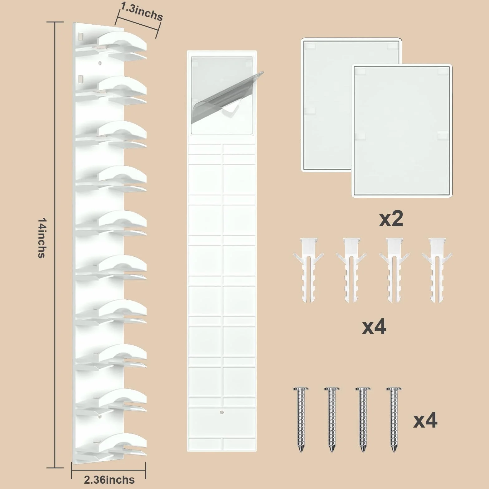 Porta Cappelli Bianco 2 Pezzi Appendiabiti da Parete per Cappelli con Adesivo Forte Fino a 20 Cappelli