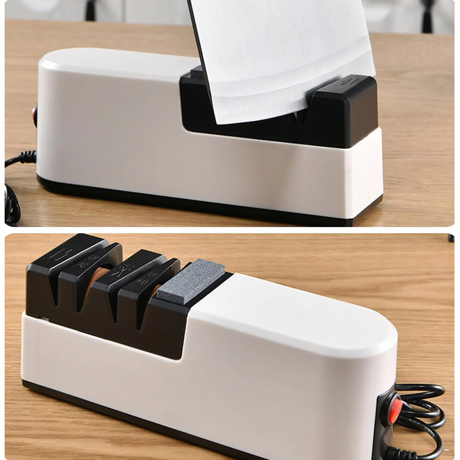 Affilacoltelli Elettrico 5 in 1 Multifunzione Sistema di Affilatura con Lama Dritta