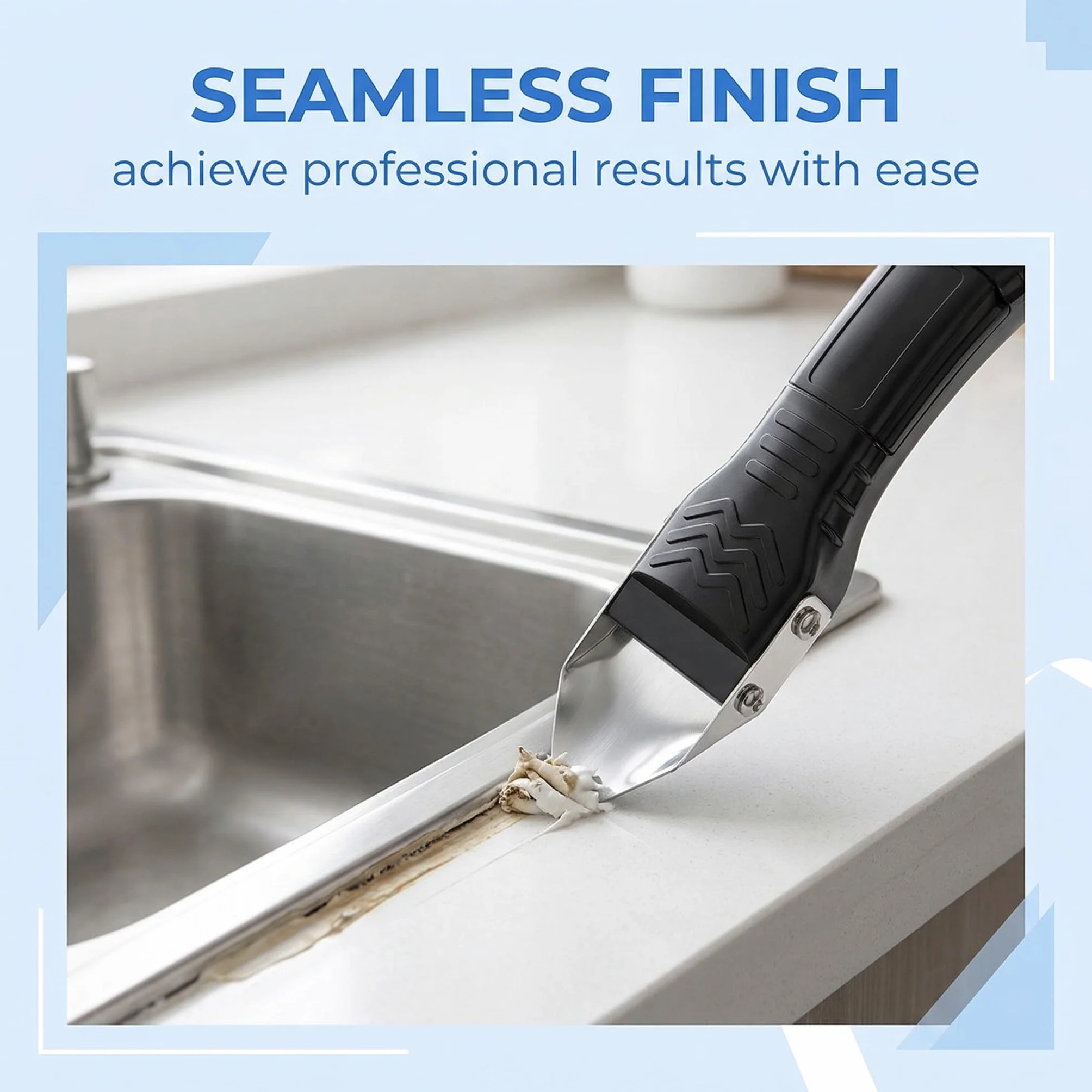 IEBTAWN LYITZW 1 Pezzo Professionale Rimuovi Silicone Spatola, Strumento 3 in 1 per Calafataggio, Rimozione Sigillante per Bagno, Cucina, Finestre, Doccia e Piastrelle
