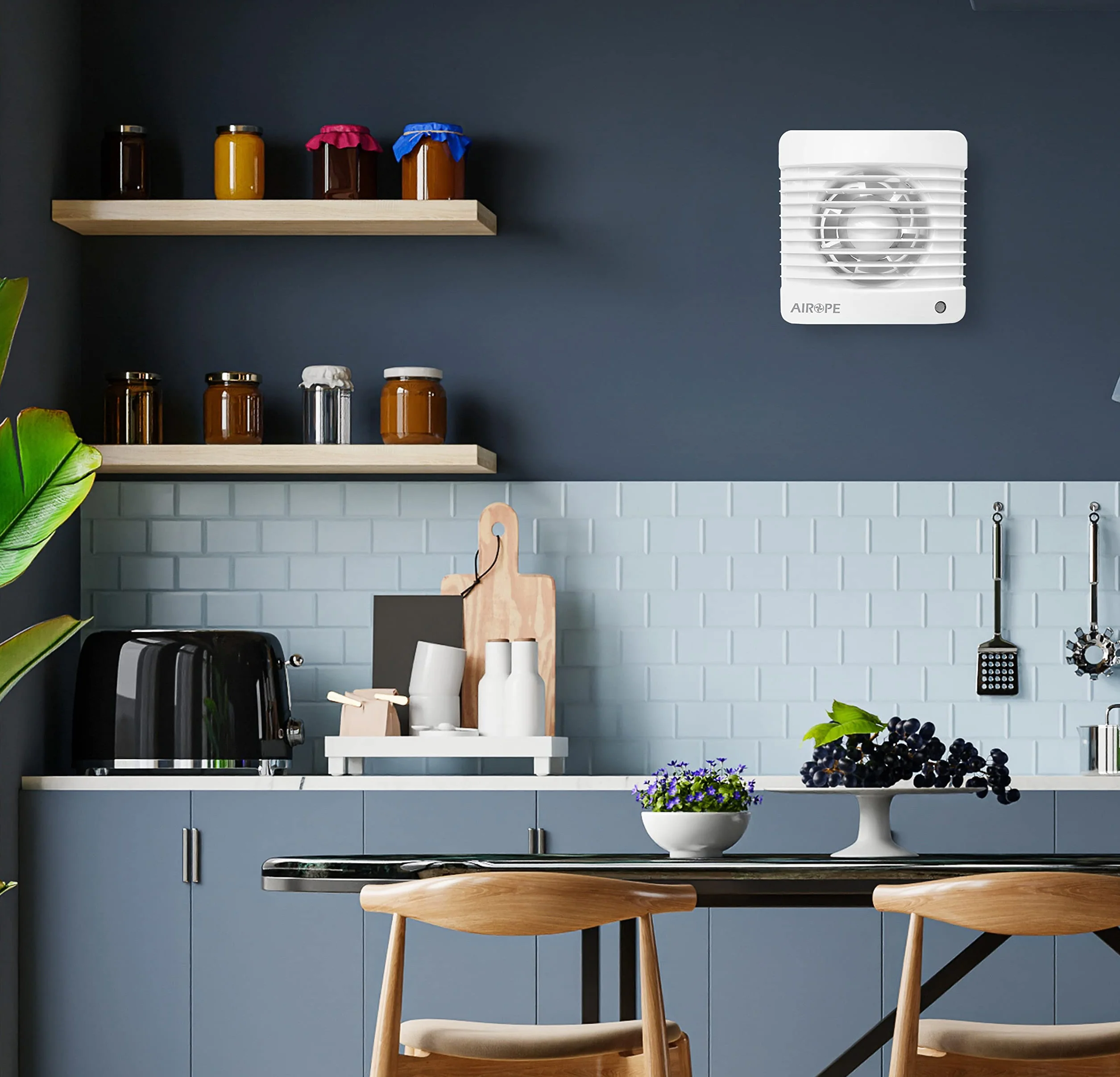 Ventola estrazione 100 mm 78 m³/h 7 W silenziosa per bagno cucina ufficio Garanzia 5 anni