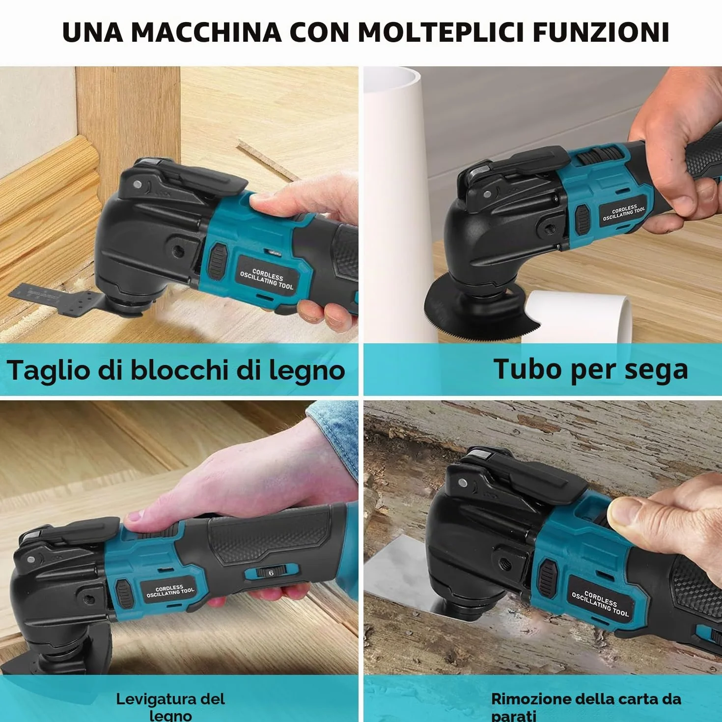 Makita 18 V Strumento Oscillante Multifunzione Senza Spazzole 6 Velocità Variabile