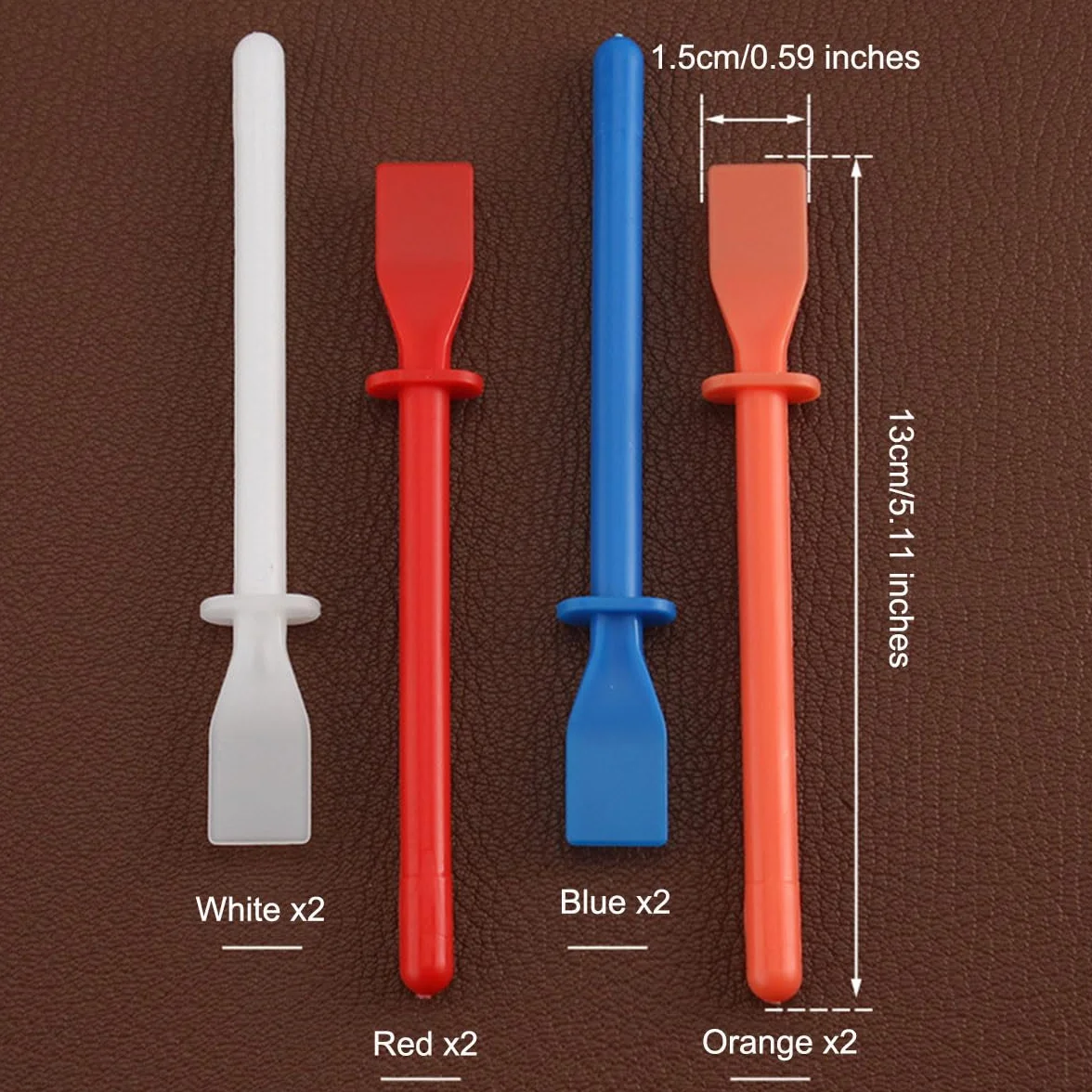8 pennelli per colla, raschietti, spalmatori con manico lungo, spatola in polipropilene per raschiare la pelle artigianale (4 colori)