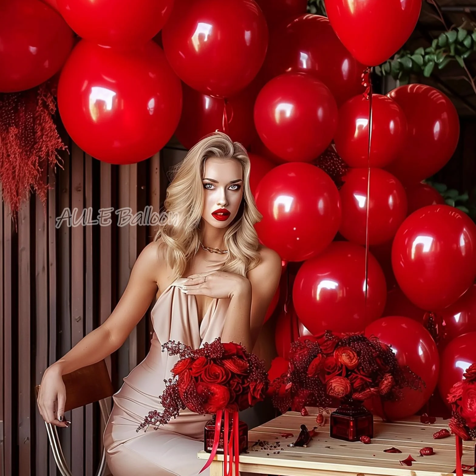 AULE Palloncini Rossi Lattice 50 Pezzi 30cm Rosso Latex Spessi Feste