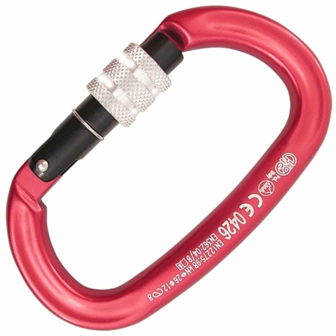 Kong. Ovalone Alu Screw Sleeve. Moschettone Ovale in Alluminio con Ampia Apertura. Ghiera a Vite e Sistema Keylock – Certificato NFPA1983. Made in Italy. Peso 72g. 1 unità