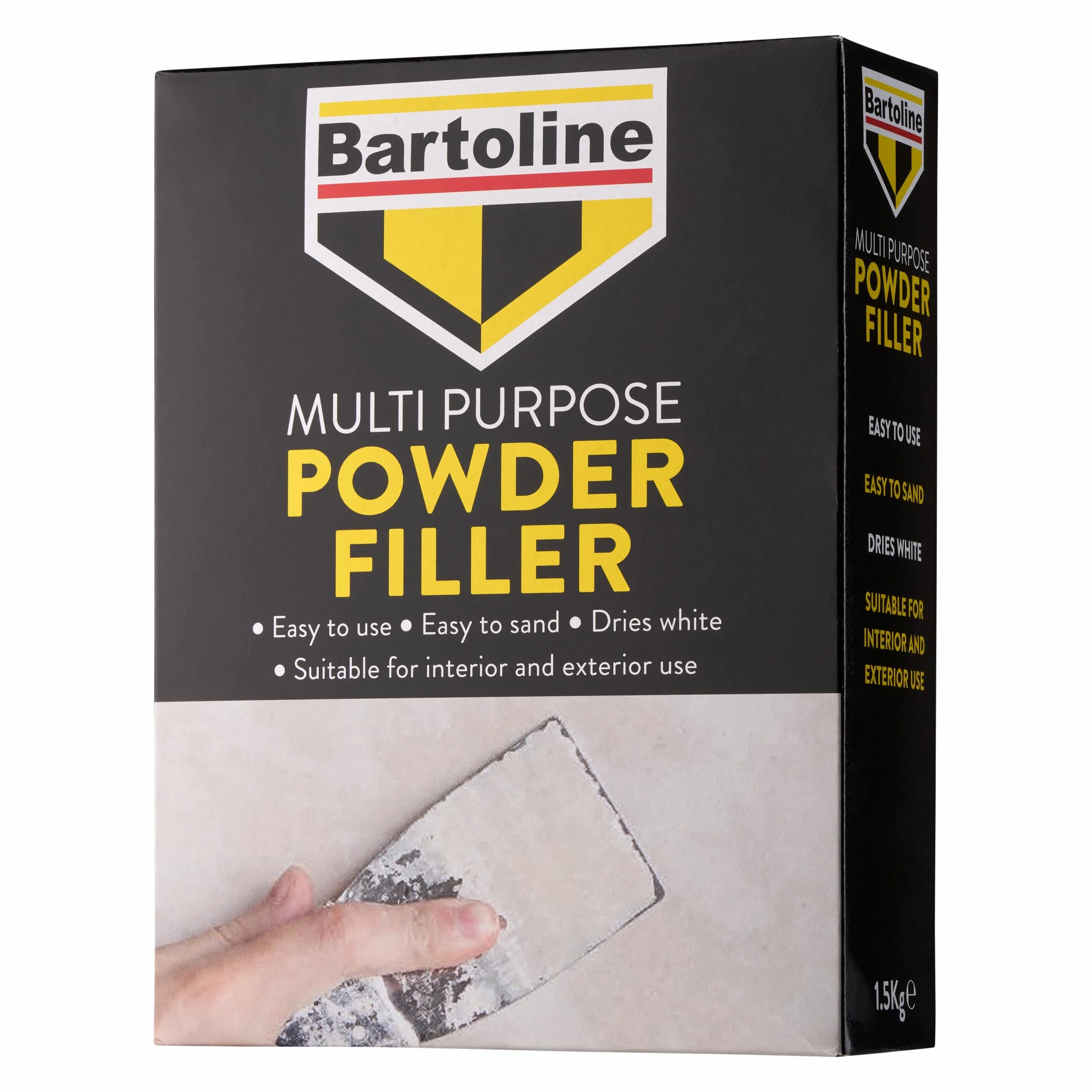 Bartoline Stucco in Polvere Multiuso 1,5 kg – Finitura Resistente e Liscia per Intonaco, Legno, Mattoni e Pietra – Facile da Preparare e Carteggiare