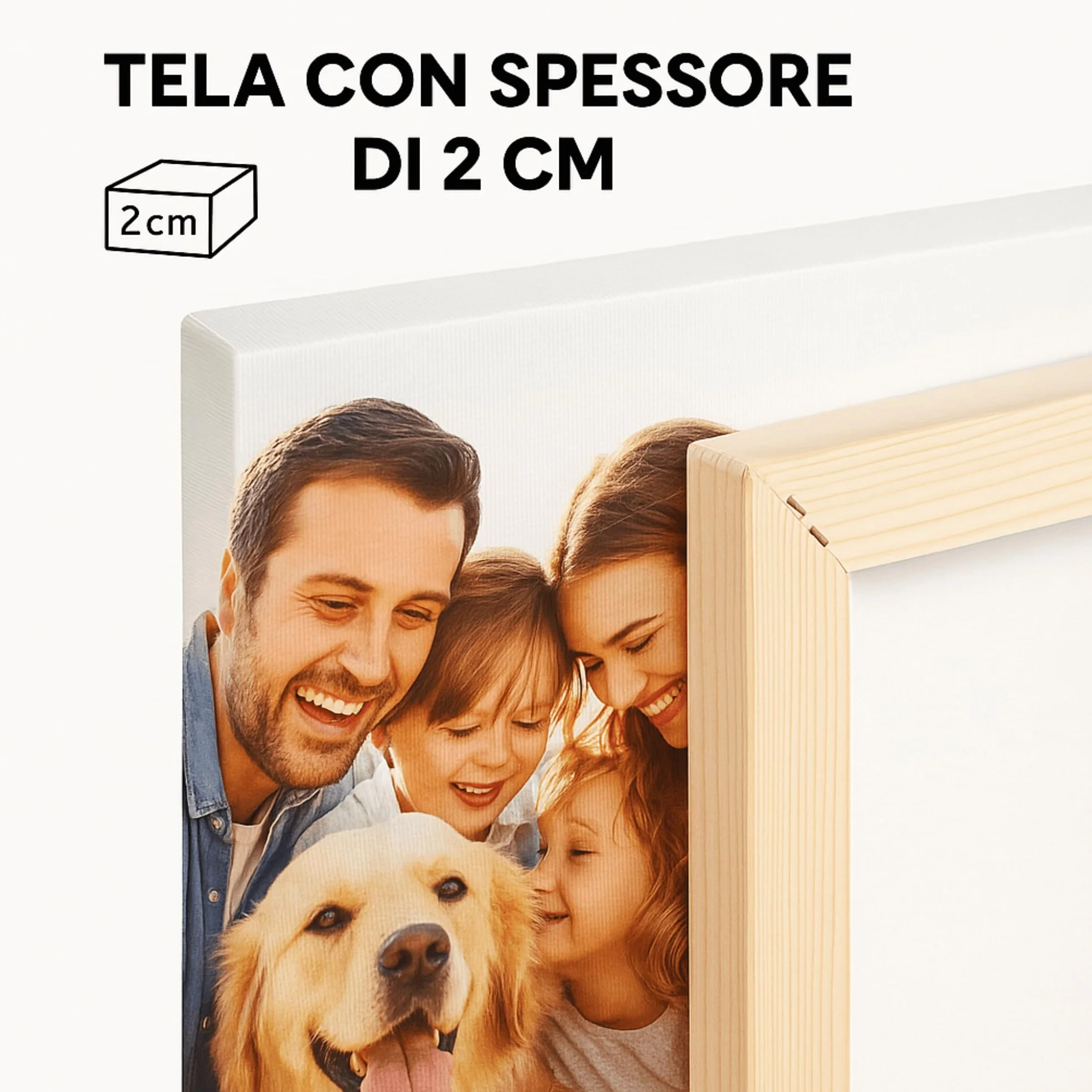 Quadro Personalizzato su Tela 100% Made in Italy con Foto HD - Telaio in Legno Incluso - Stampa Tela Personalizzabile 20x20 cm