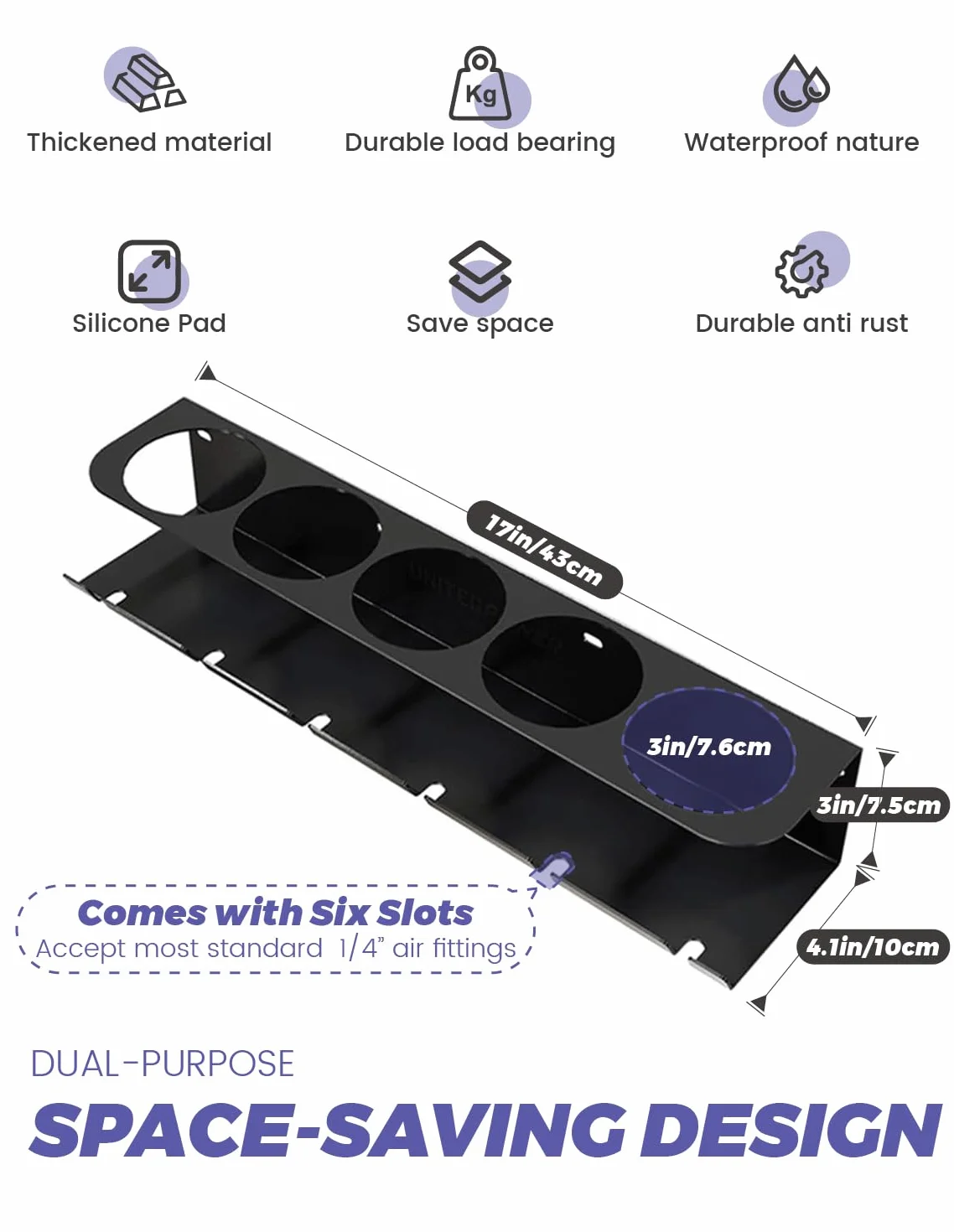 Dosenhalter, Spraydosenhalter, Sprühdosenhalter, accessori per utensili ad aria compressa per officina e garage, spazio per 5 bombolette spray e 6 bombole d'aria compressa 1 pezzo