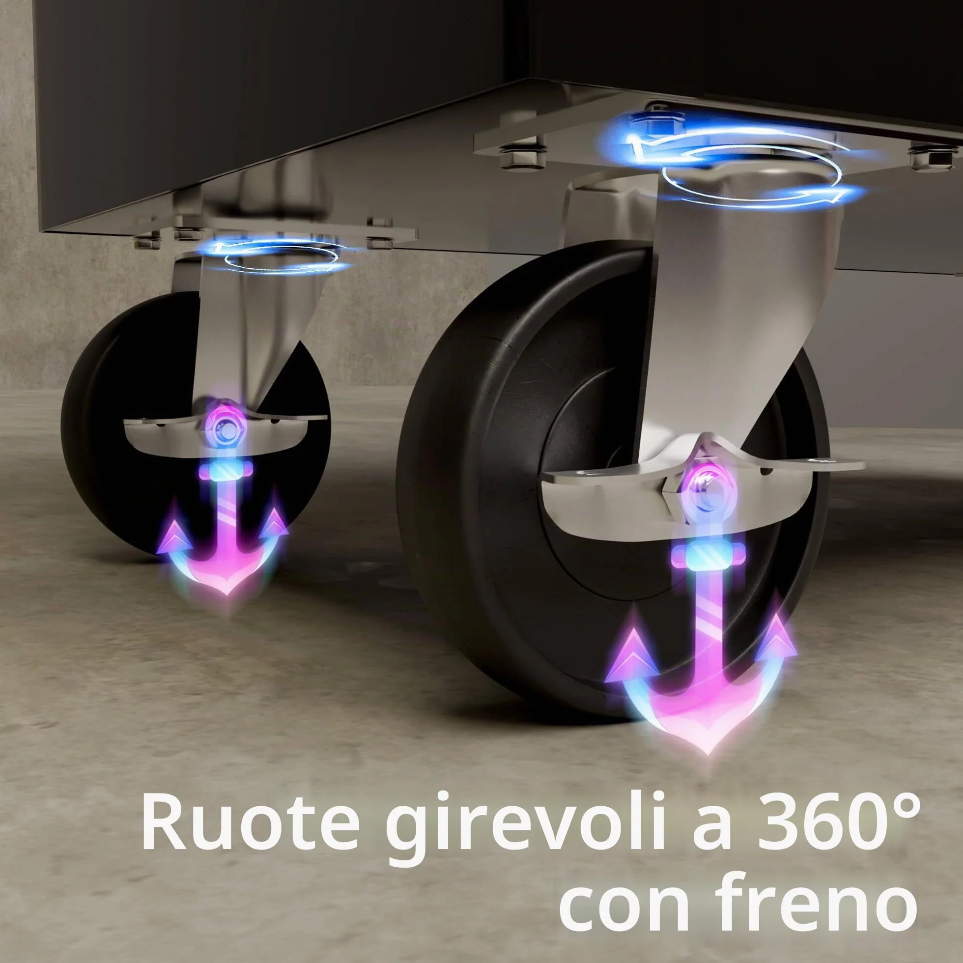 AREBOS carrello da officina con 7 scomparti | centrale chiudibile a chiave | rivestimento antiscivolo | ruote con Freno di stazionamento | massiccia metallo | Nero