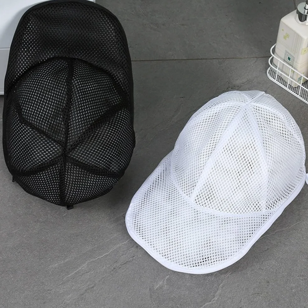 Borsa per il lavaggio in lavatrice realizzata in rete di poliestere leggera per consentire una pulizia accurata senza danni al cappello (bianco (borsa + staffa))