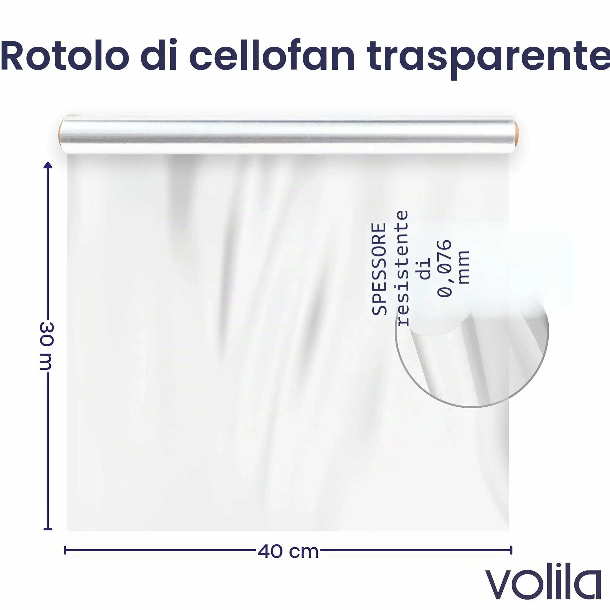 Papier Transparent Emballage – 40cm x 30m (1 Rolle) Cellophane Rouleau pour Emballage de Panier – Papier Cadeau Transparent de Cadeaux, Arts & Travaux Manuels
