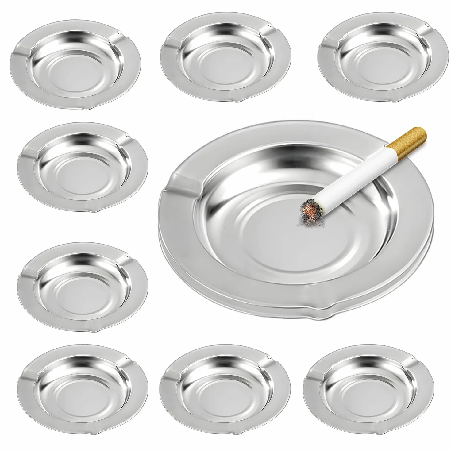 Posacenere in acciaio inox usa e getta confezione da 10, portatile per interni/esterni