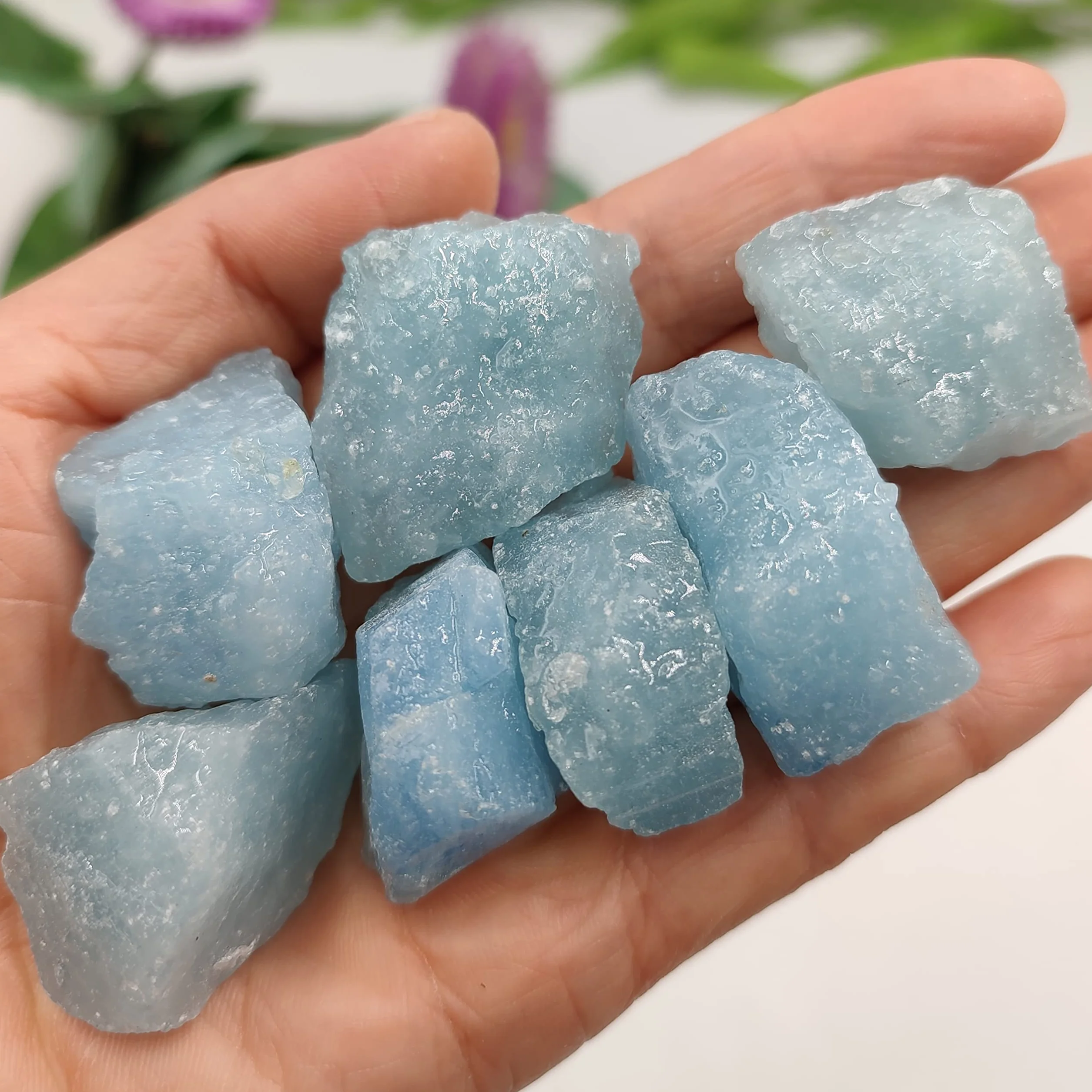 Casuale Acquamarina Naturale Pietra Grezza Cristallo Quarzo Roccia da Collezione Campione di Minerali Guarigione