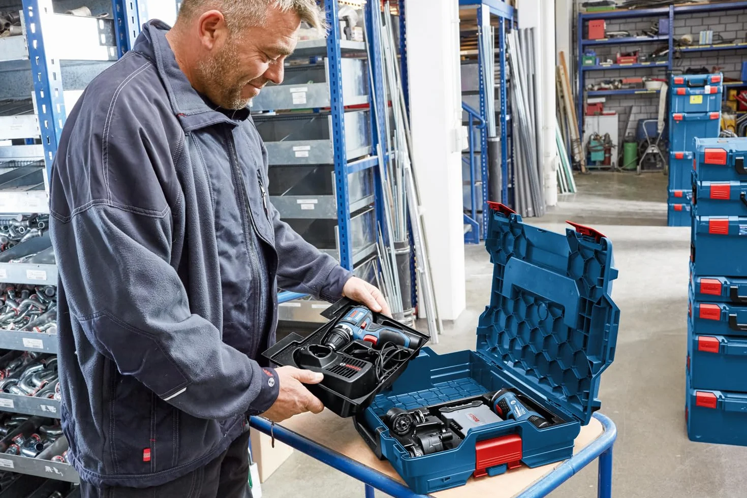 Bosch Professional 1600A012G2 Valigetta, Blu, 44.2 x 35.7 x 25.3 cm