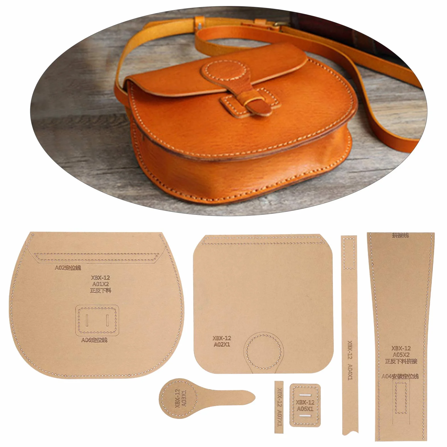 Modello Acrilico Stampo Modello Artigianale in Pelle di per Borsa a Tracolla, Borsa a Tracolla Creazione di Forniture Fai-da-te con Modello Modello Trasparente per
